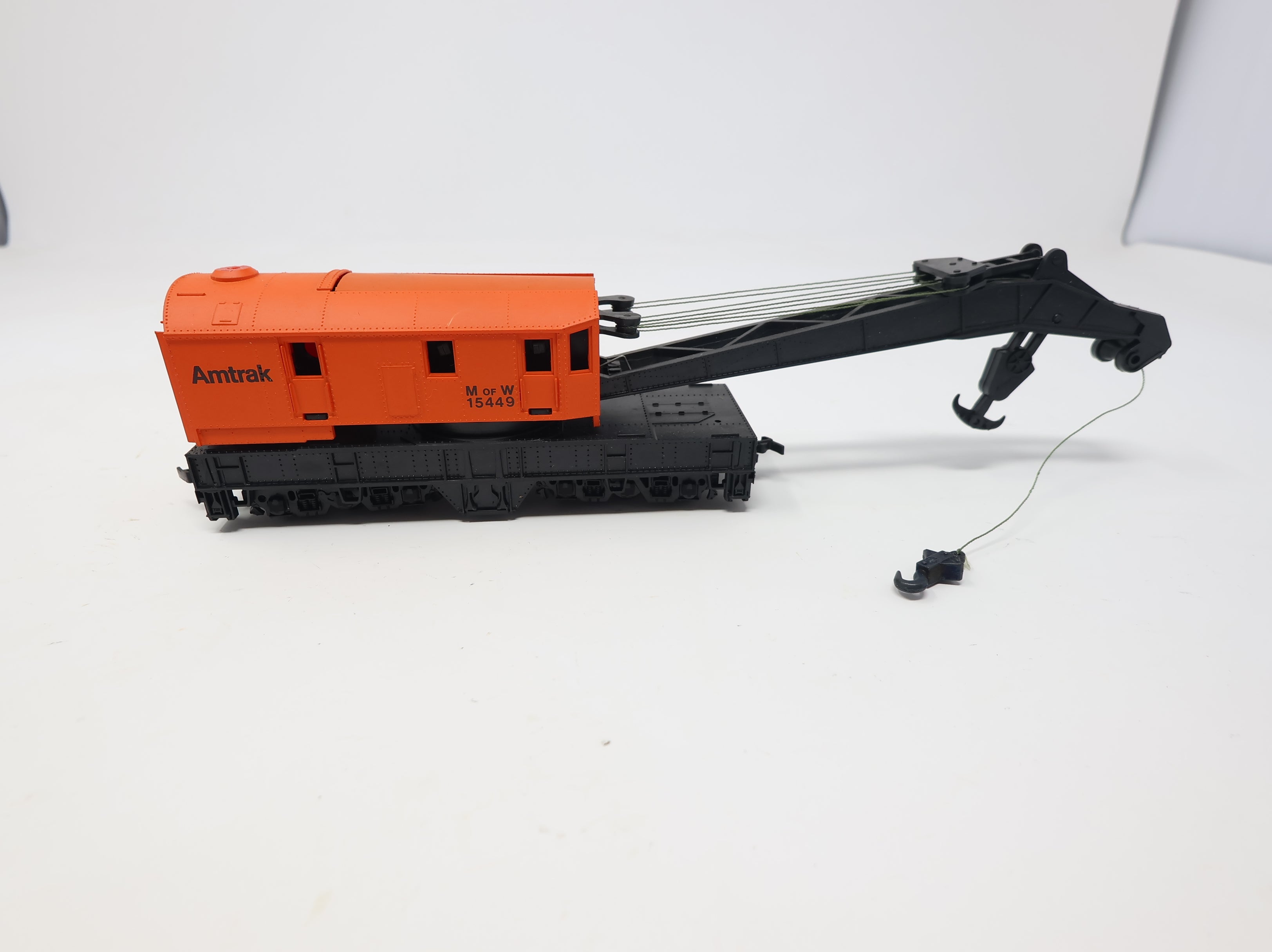 USED Bachmann HO Scale 12-Wheel Maintenance Crane Amtrak MOW #15449