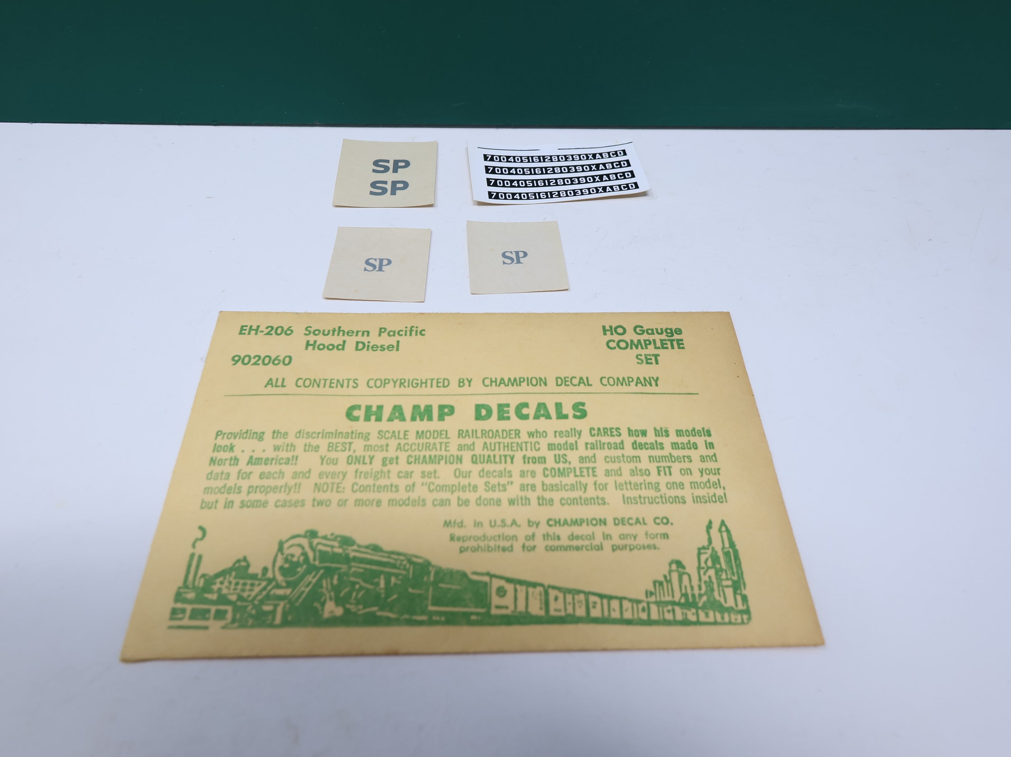 USED Champ Decals EH206 HO Scale Southern Pacific Hood Diesel Decals