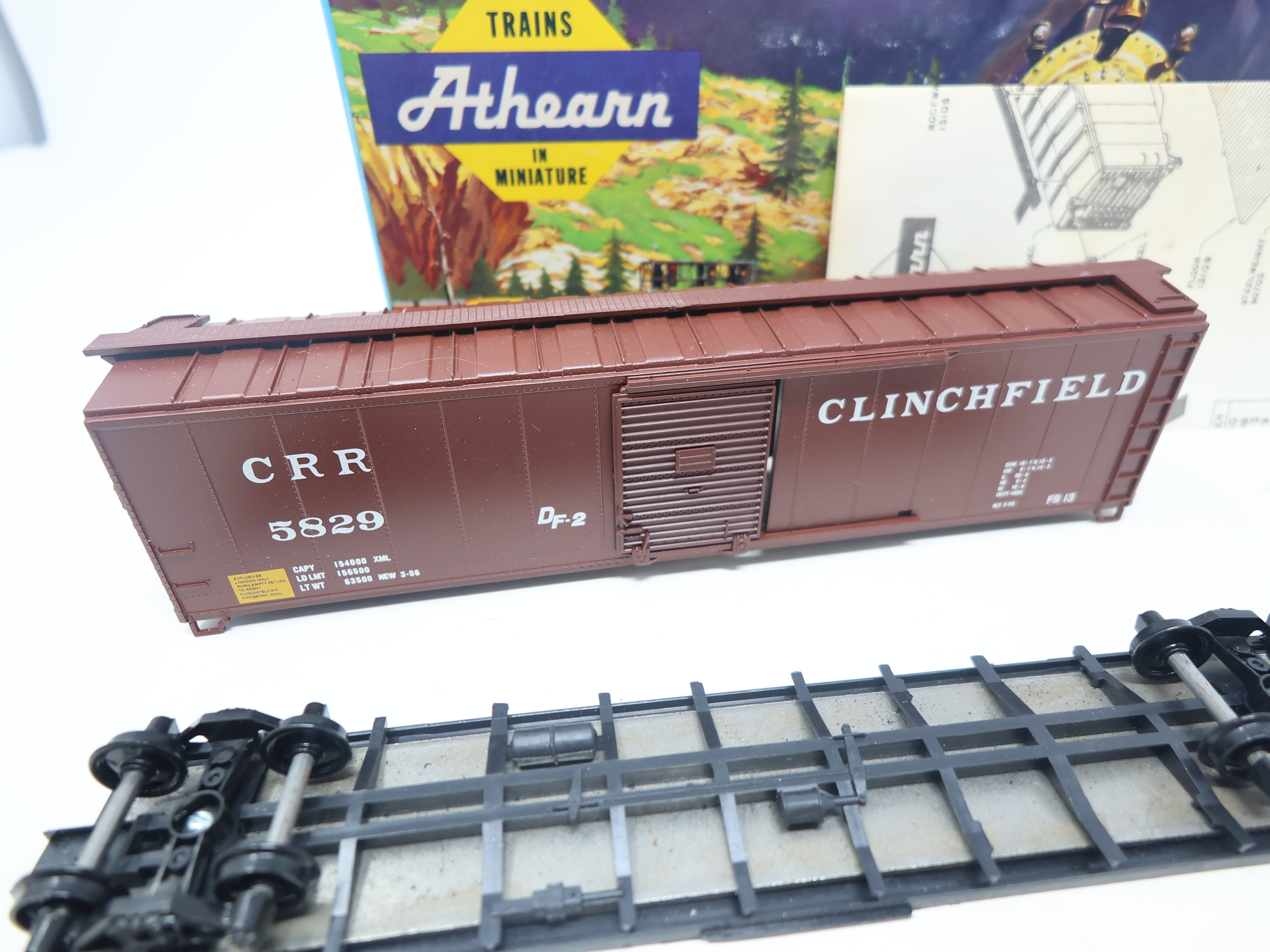 USED Athearn HO Scale, 50' Single Door Box Car, Clinchfield CRR #5829 (KIT)