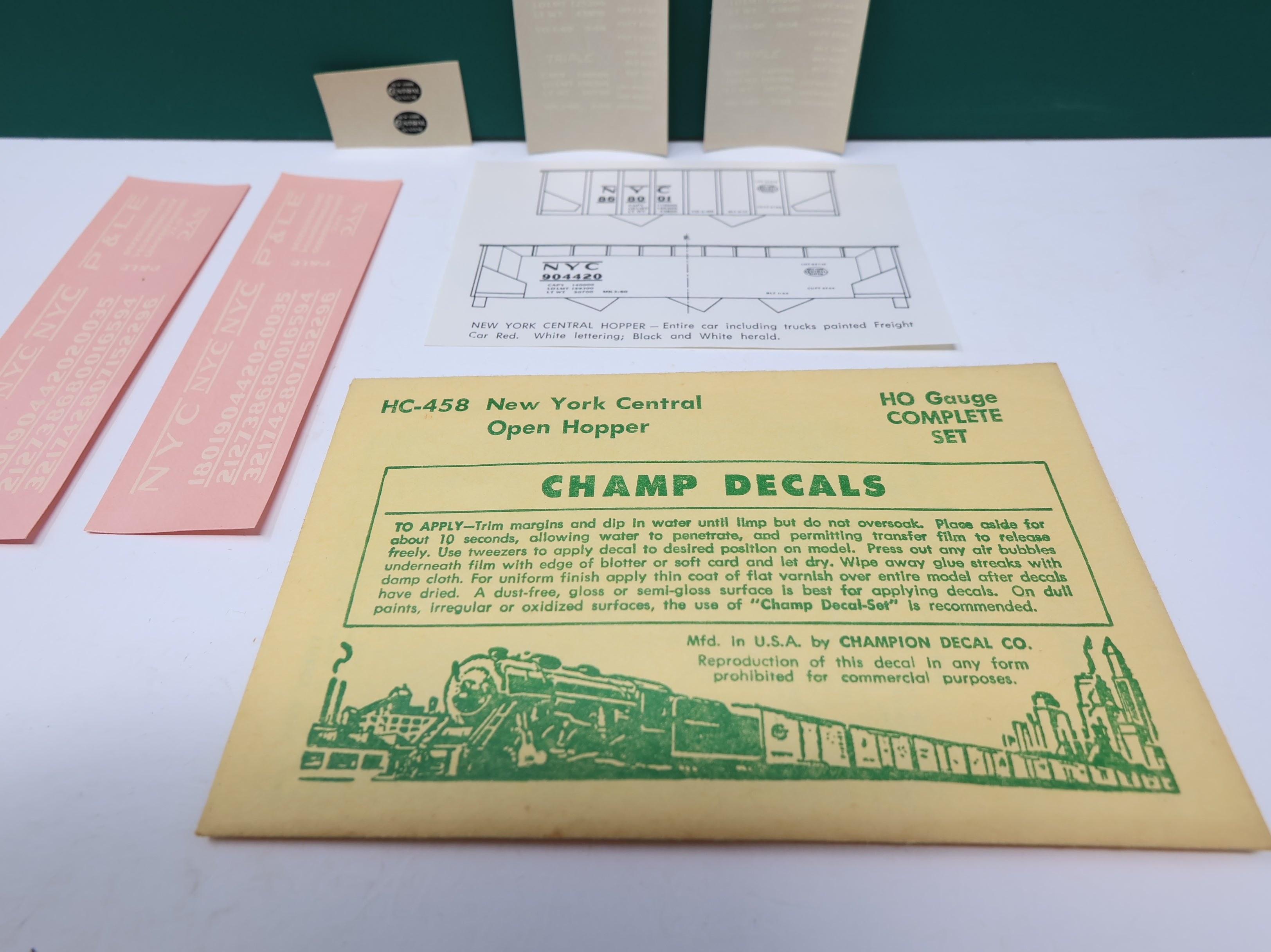 USED Champ Decals HC458 HO Scale NYC Open Hopper Decals