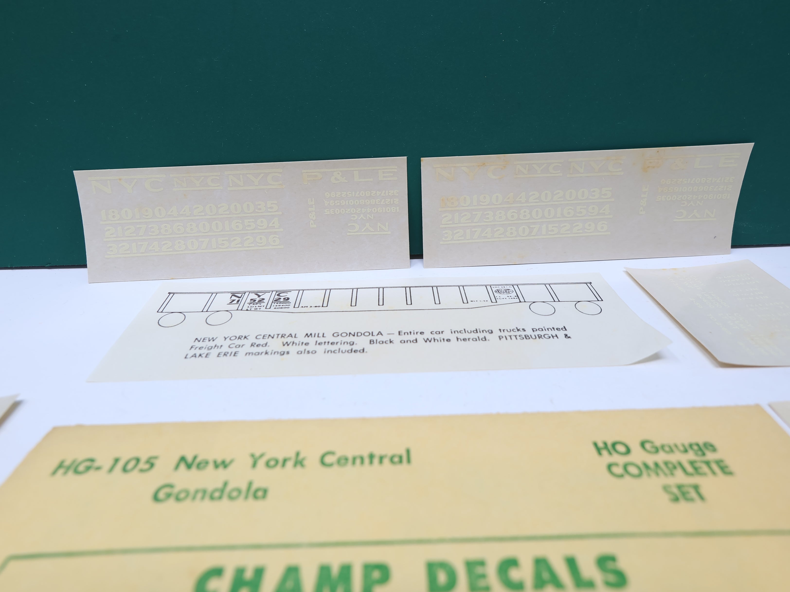 USED Champ Decals HG105 HO Scale NYC Gondola Decals