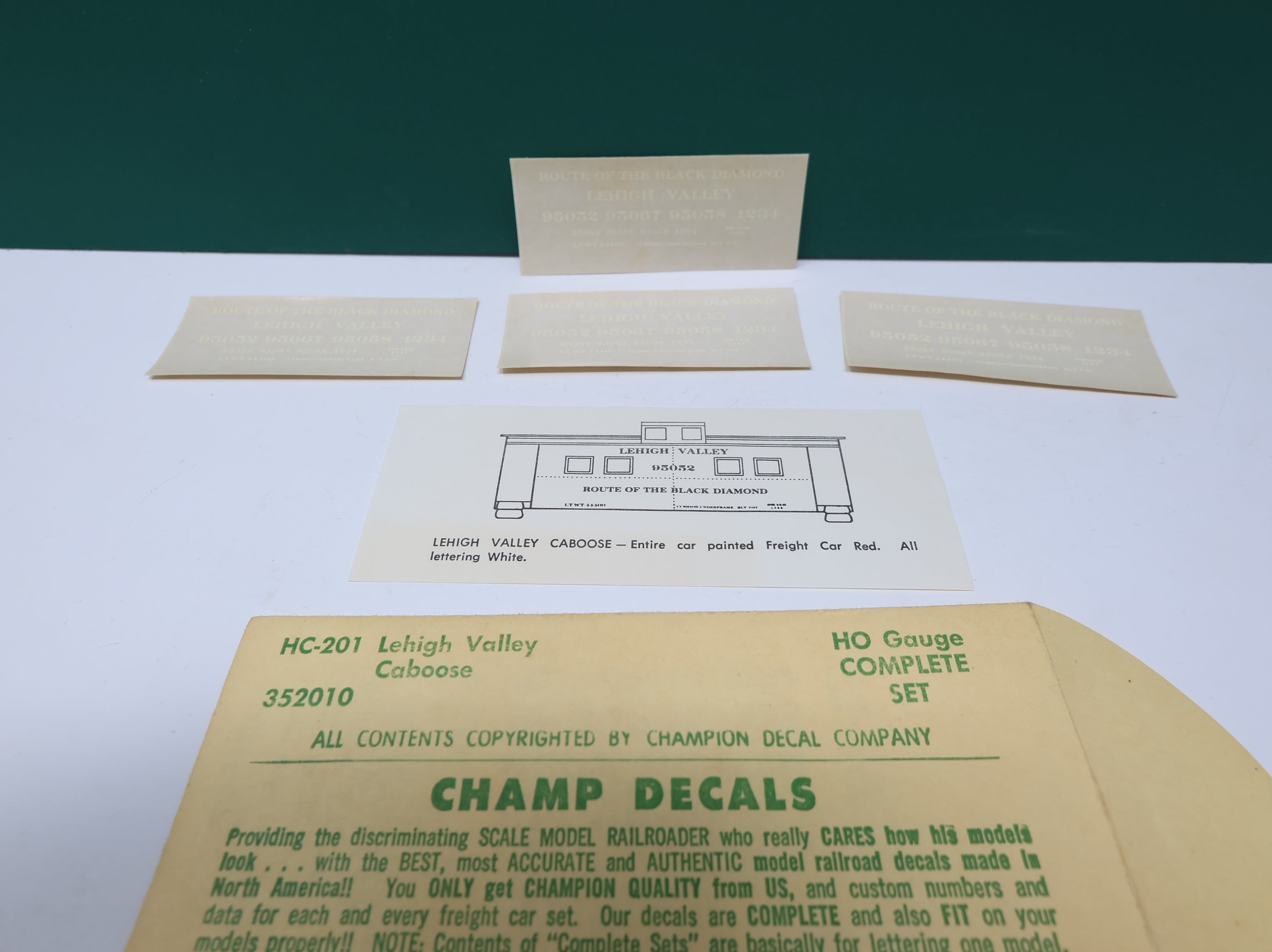 USED Champ Decals HC201 HO Scale Lehigh Valley Caboose Decals