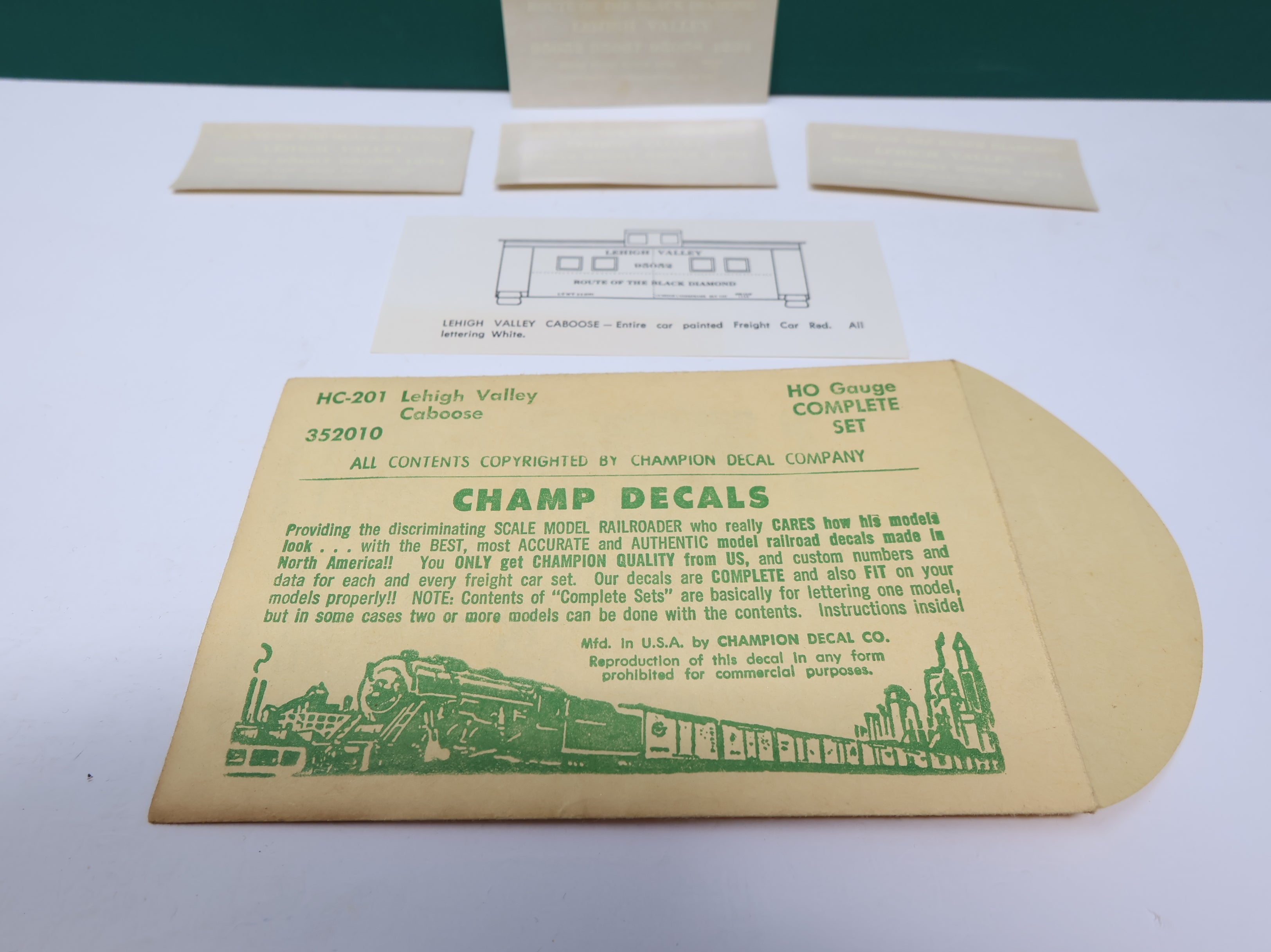 USED Champ Decals HC201 HO Scale Lehigh Valley Caboose Decals