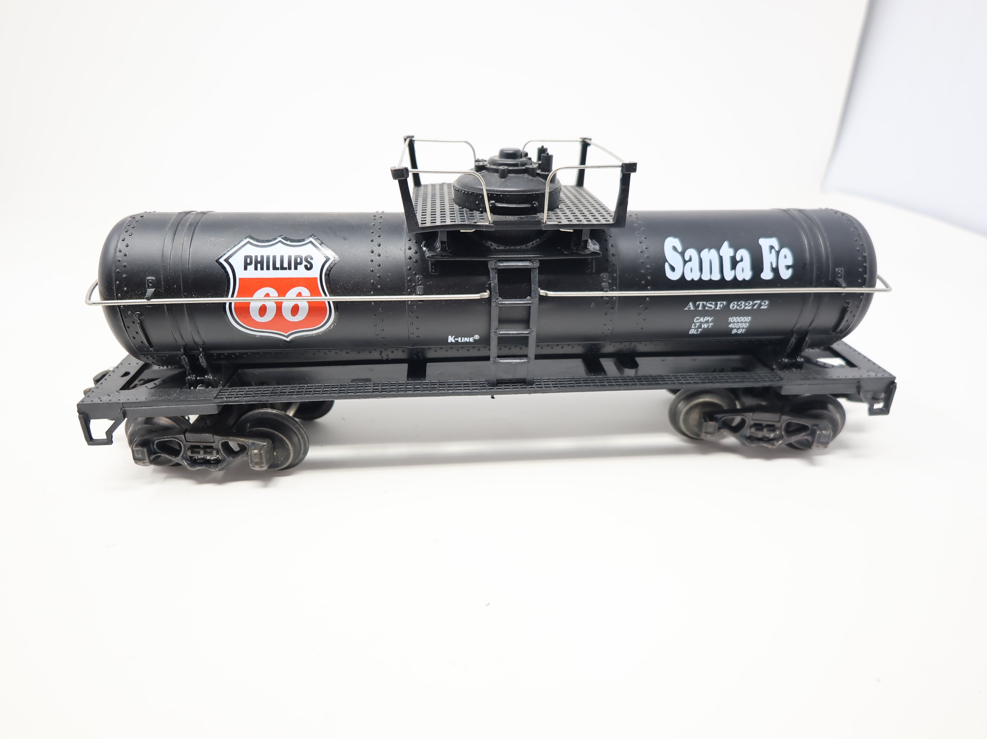 USED K-Line 6327 O Single Dome Tank Car Santa Fe ATSF #63272 Phillips 66 O27