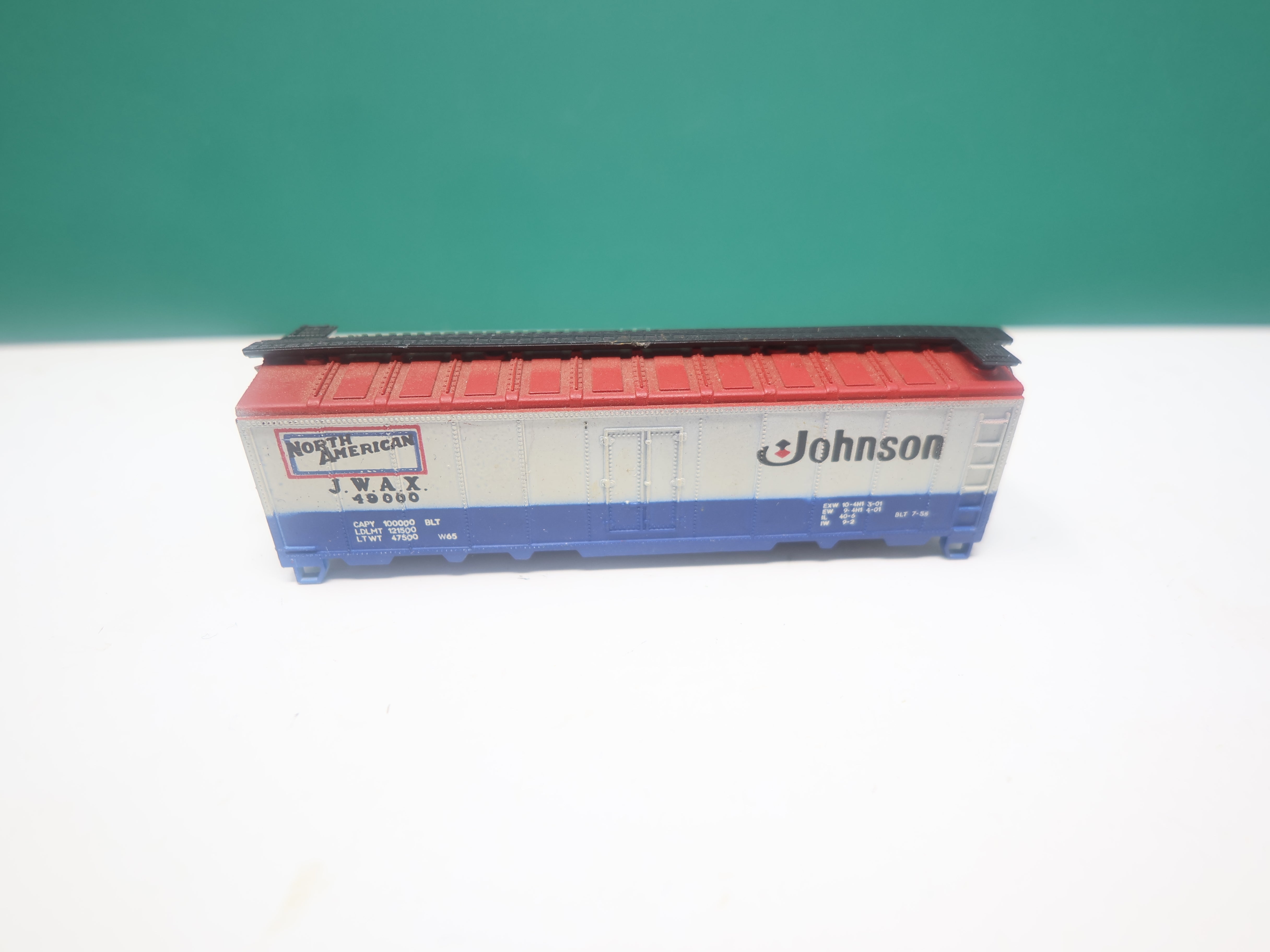 USED N Scale, 40' Box Car, Johnson JWAX #49060, No Trucks