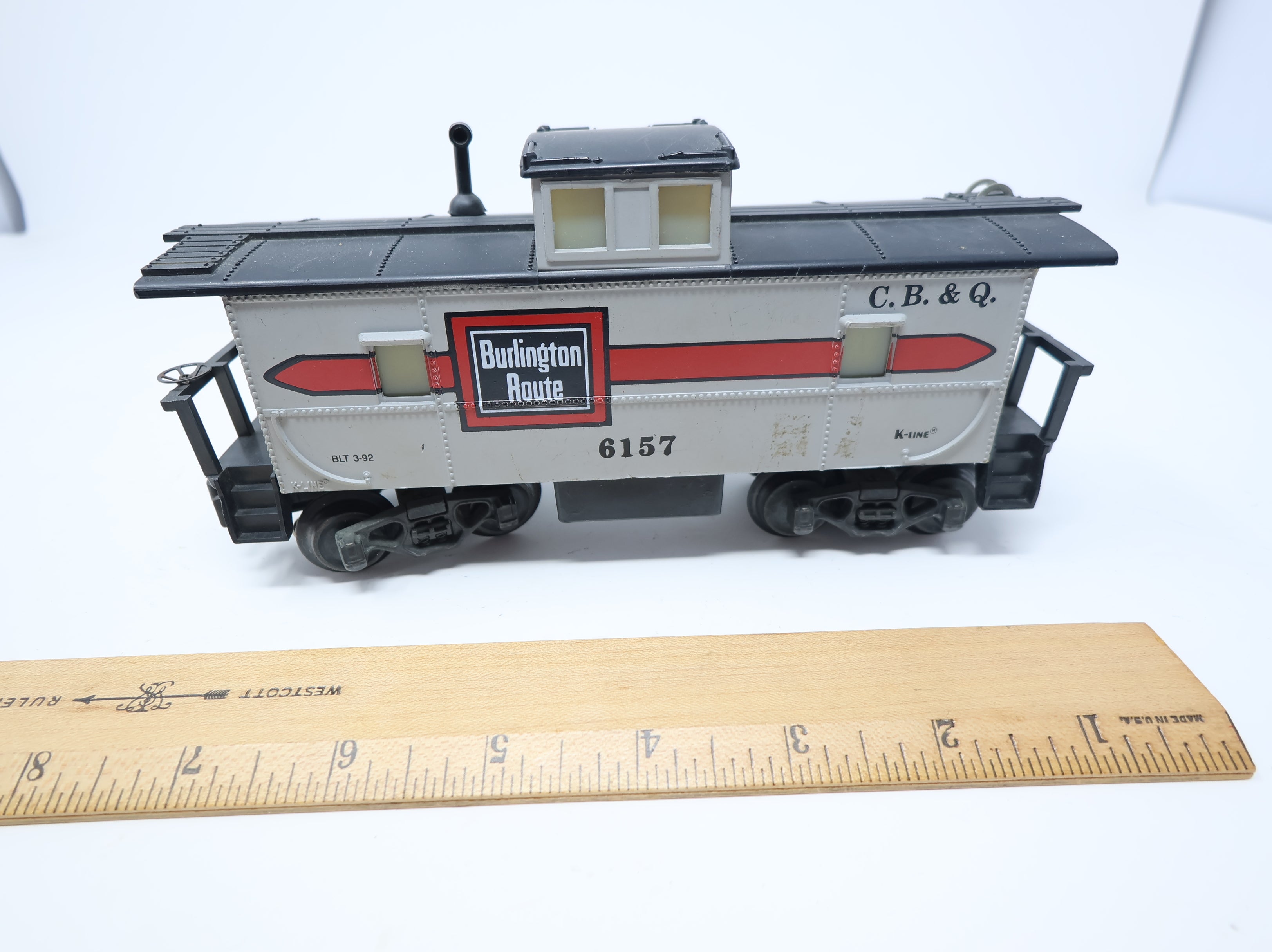 USED K-Line O Caboose Burlington CB&Q #6157 Lighted