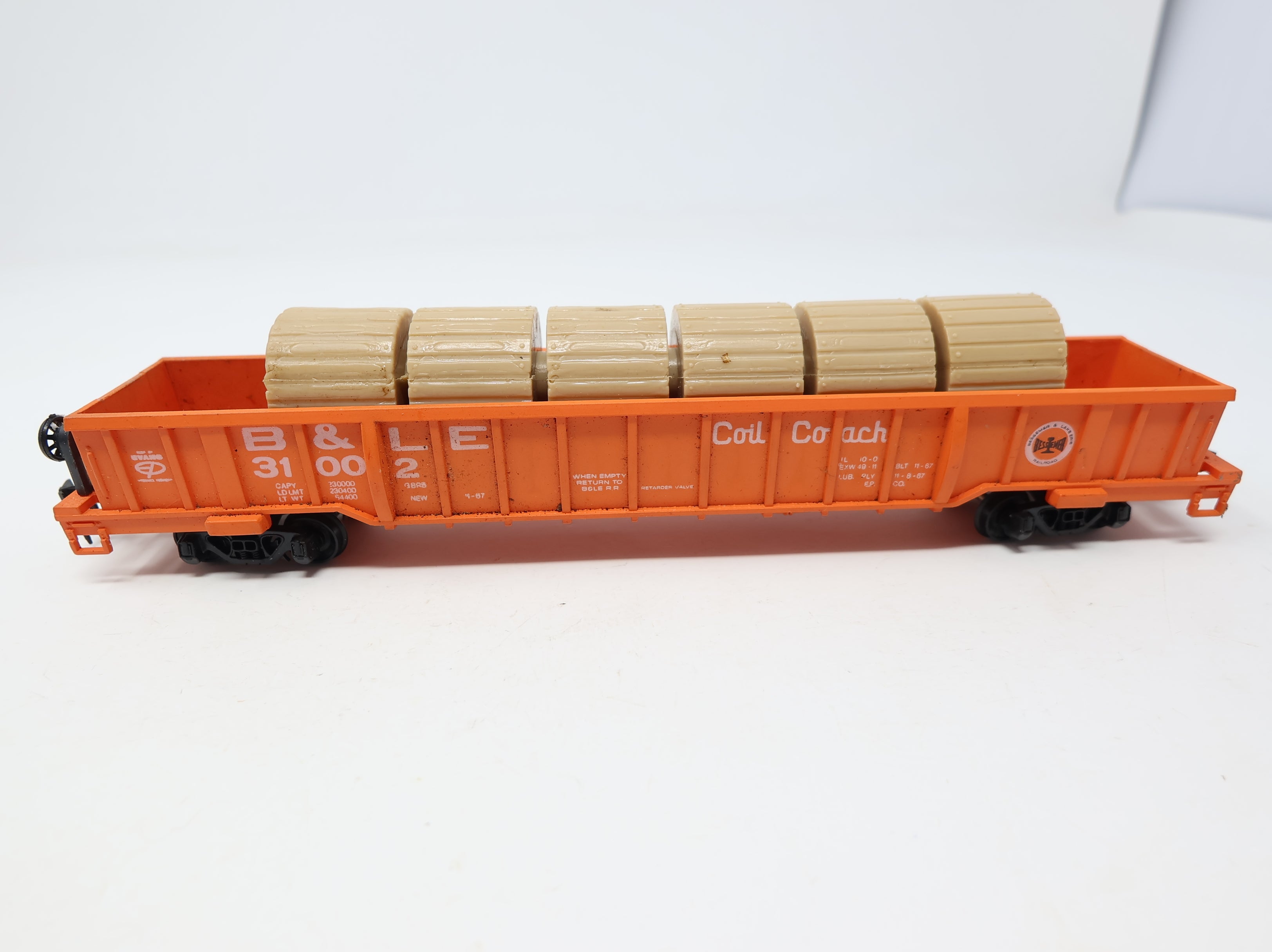 USED Bachmann HO Scale Coil Car Bessemer & Lake Erie B&LE #31002 Damaged