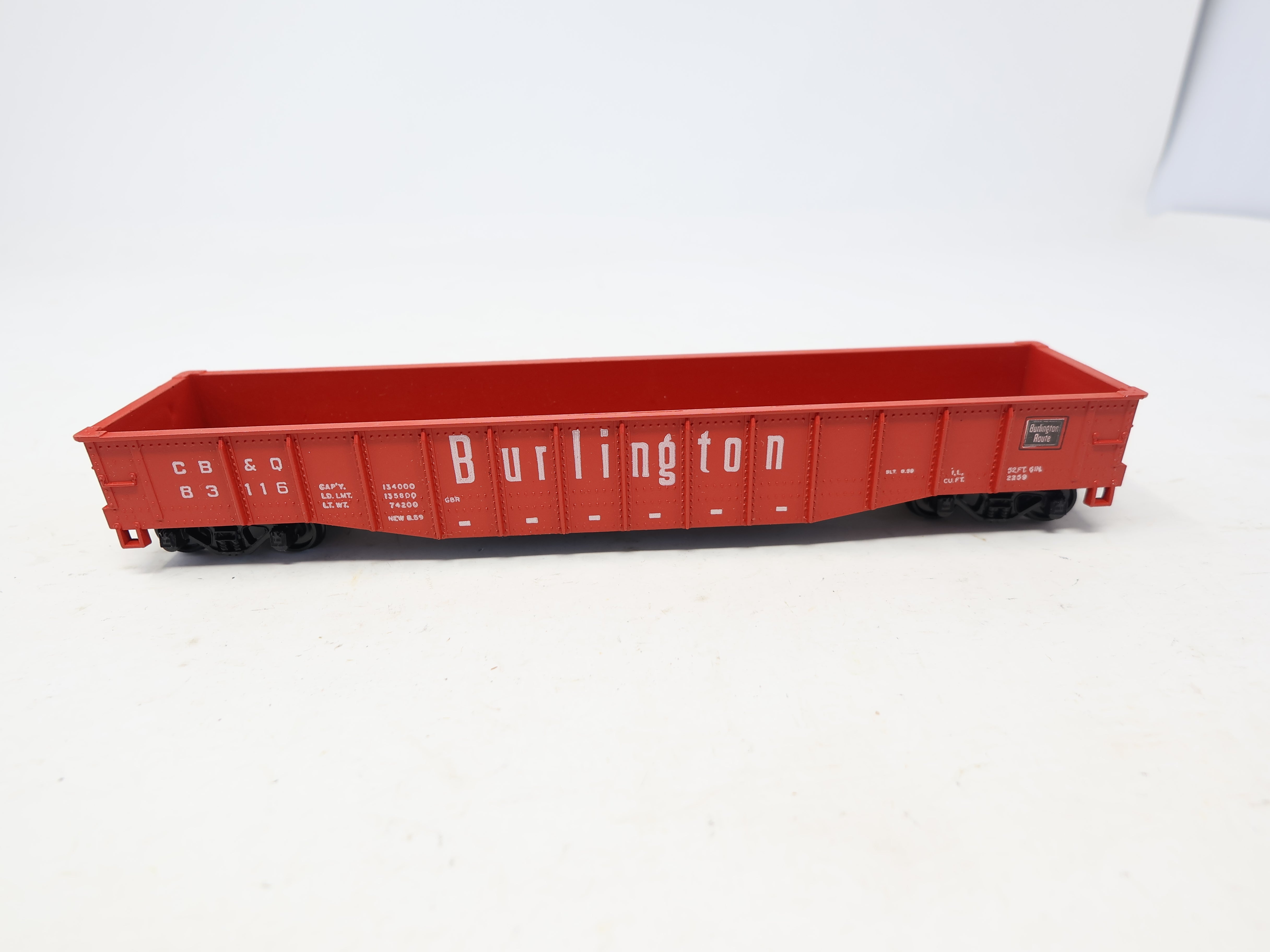 USED Athearn 1648 HO Scale, 50' Gondola, Burlington CB&Q #83116