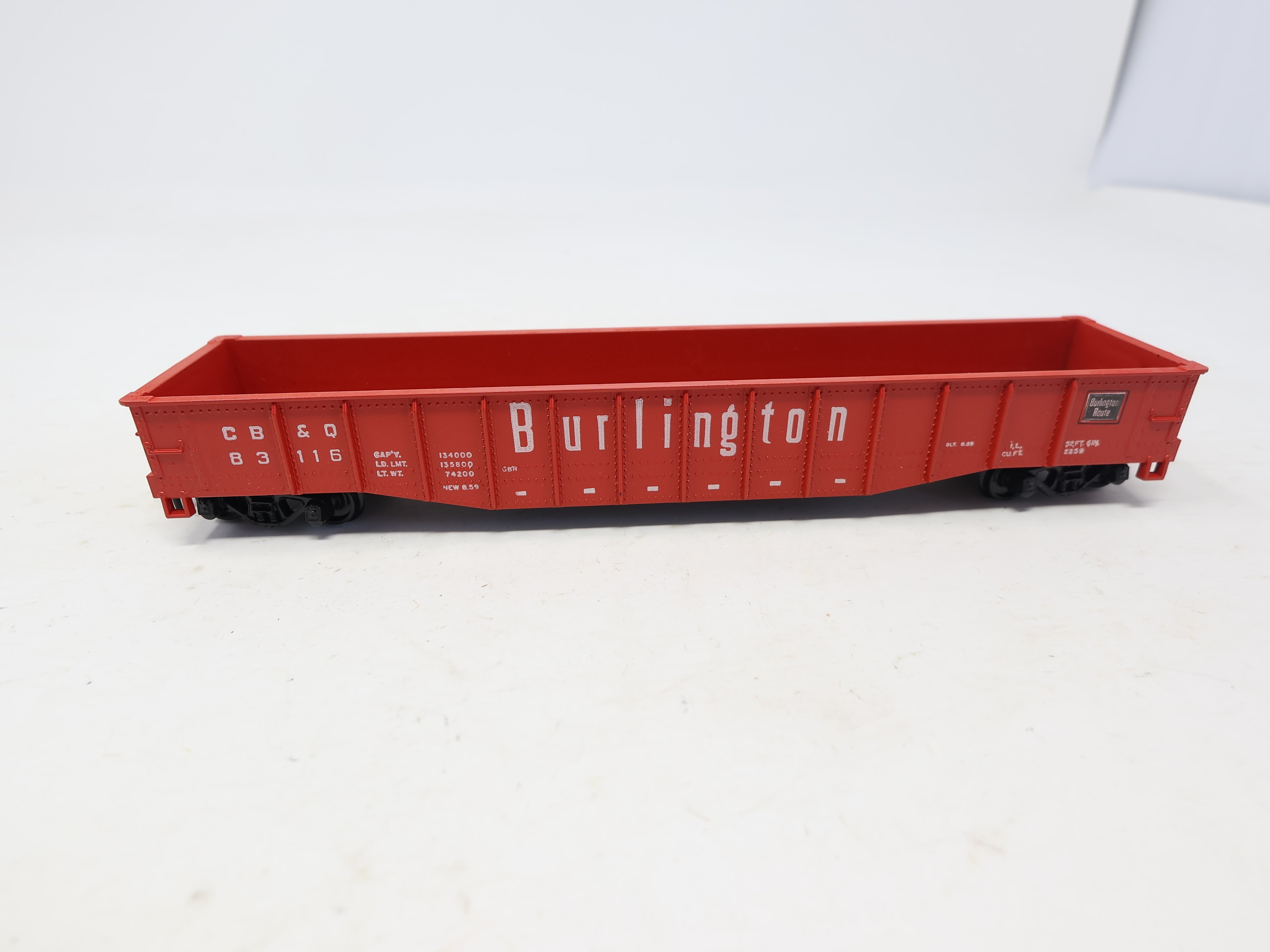 USED Athearn 1648 HO Scale, 50' Gondola, Burlington CB&Q #83116