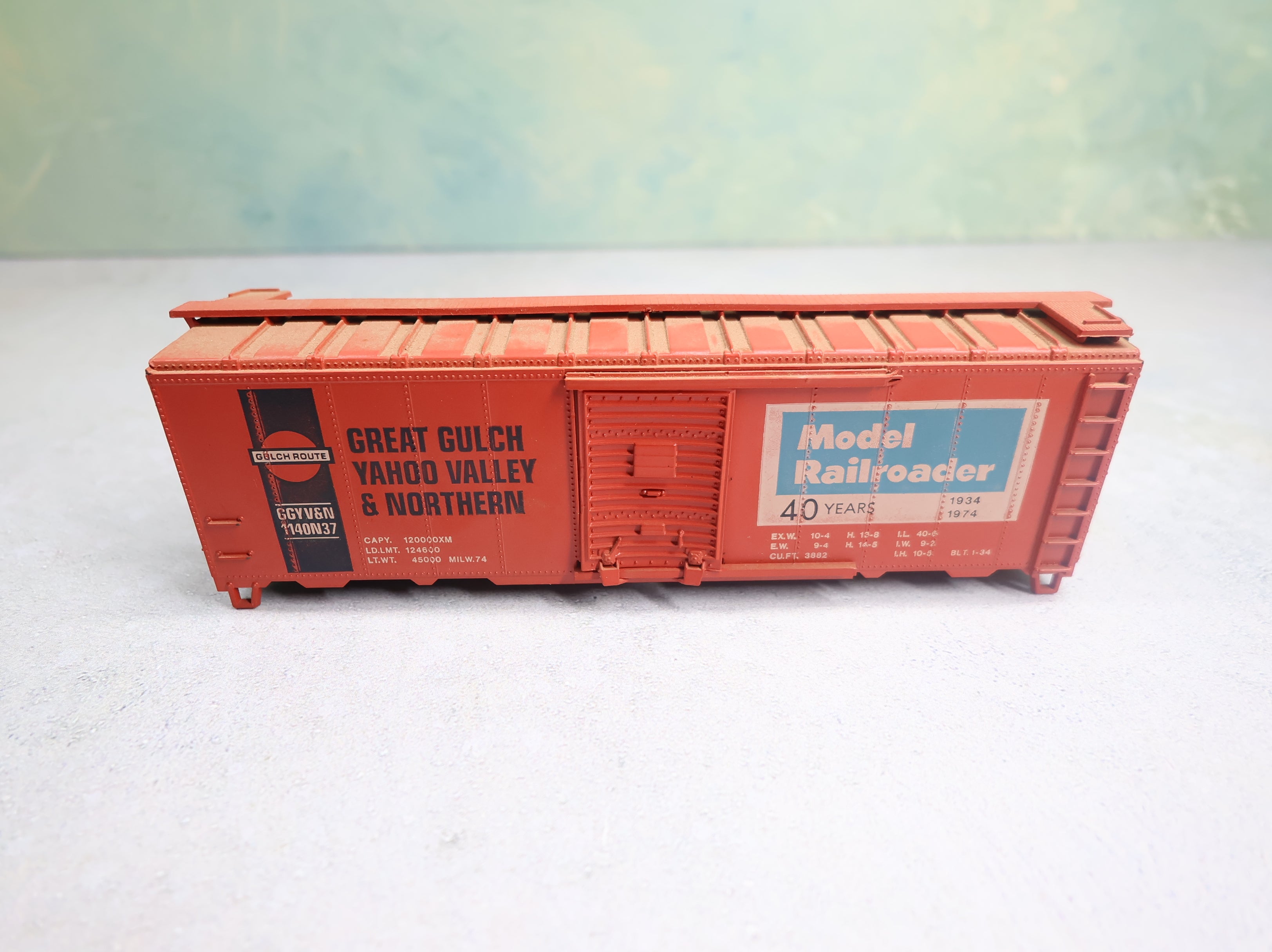 USED Athearn HO Scale 40' Box Car Great Gulch Yahoo Valley & Northern Model Railroader, Shell Only