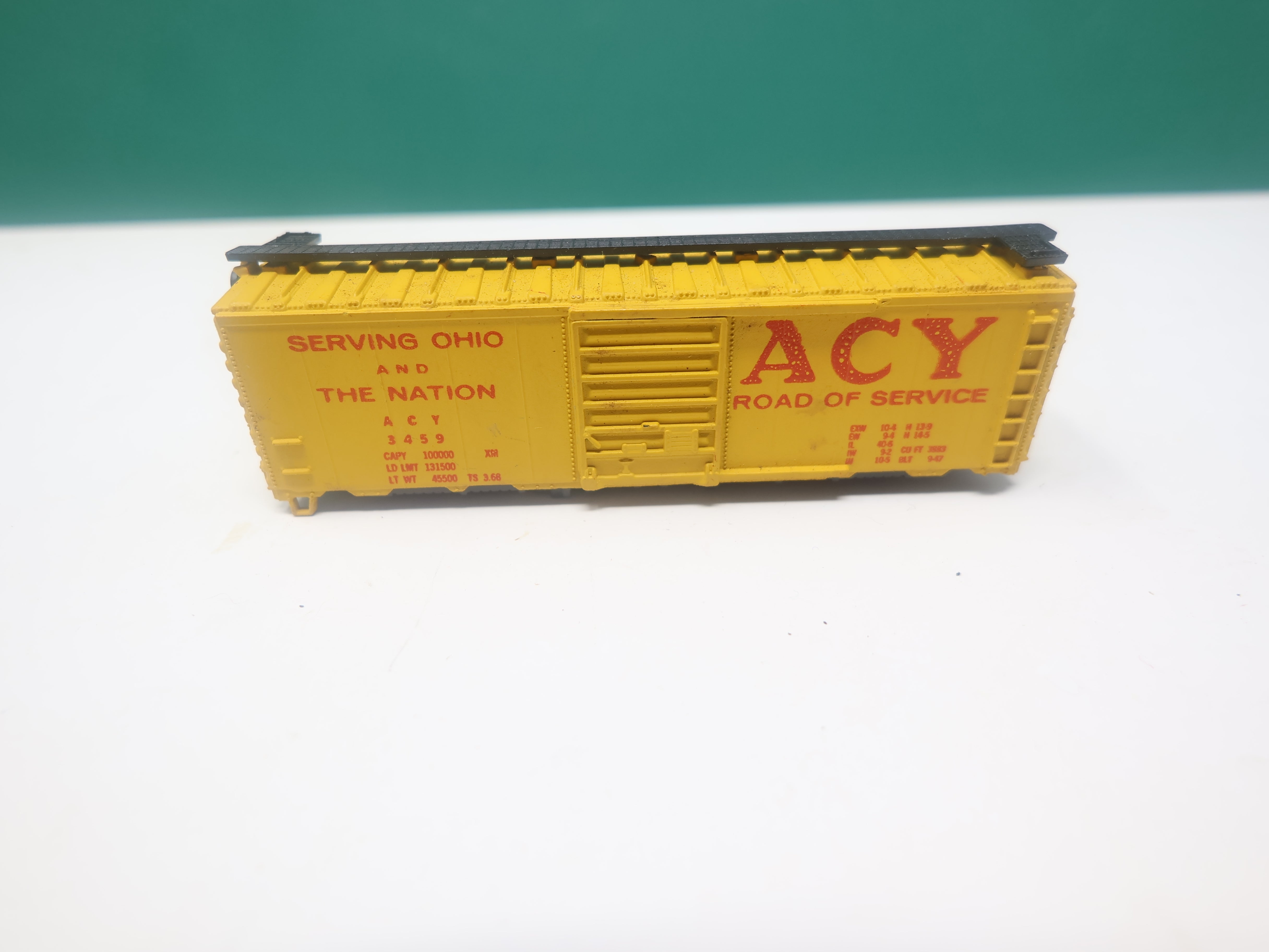 USED Atlas N Scale, 40' Box Car, ACY #3459, No Trucks