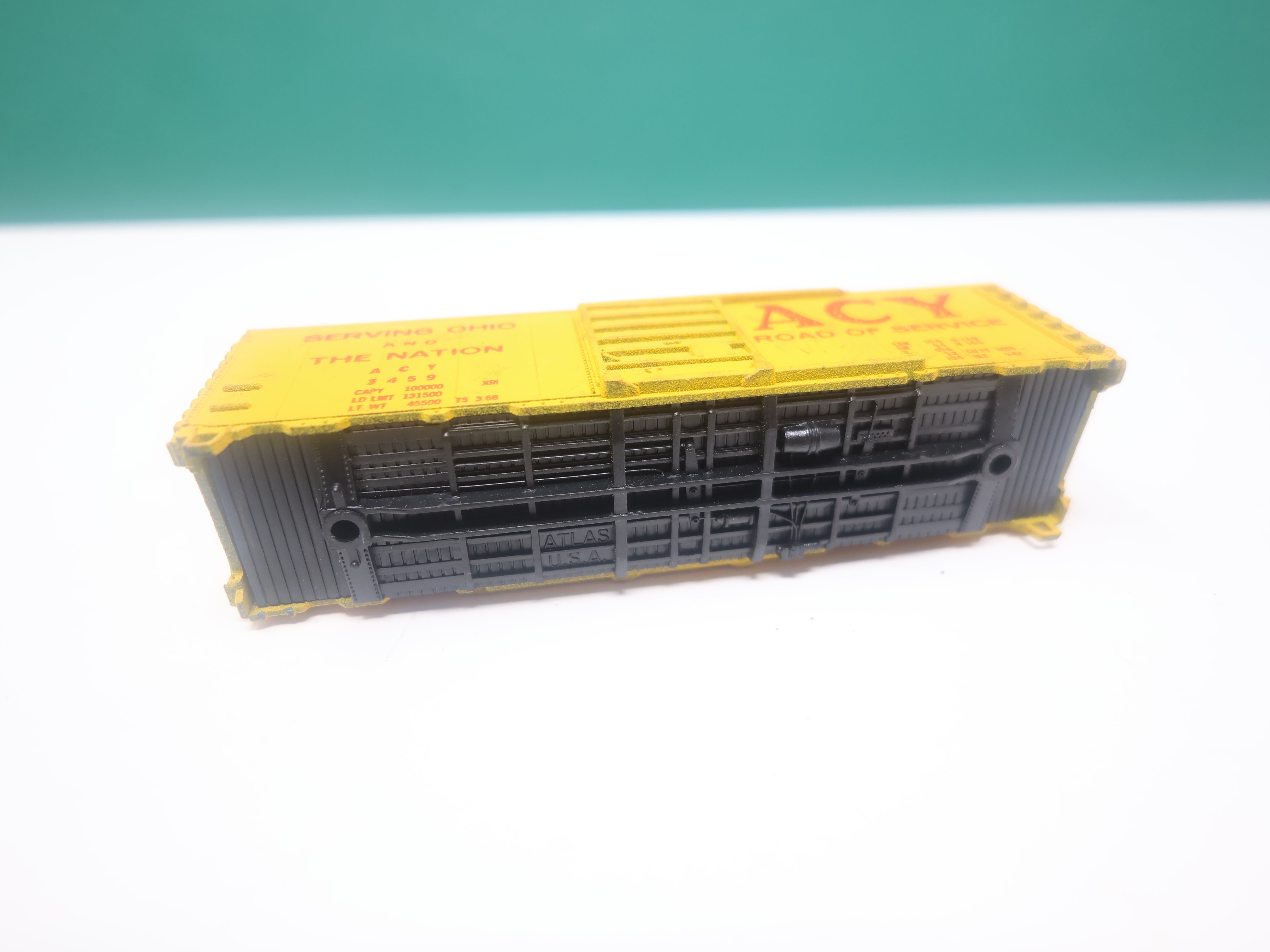 USED Atlas N Scale, 40' Box Car, ACY #3459, No Trucks