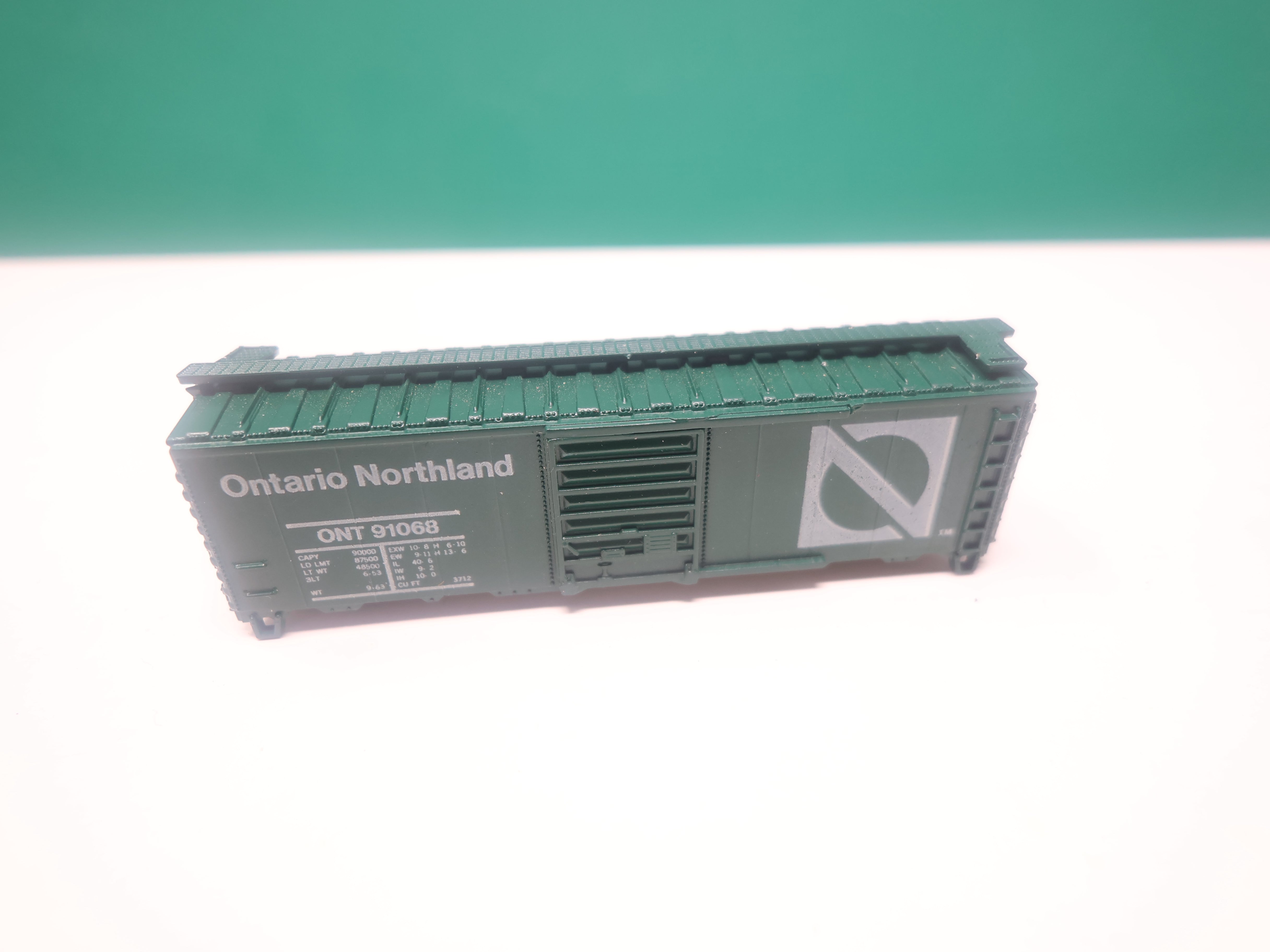 USED N Scale, 40' Box Car, Ontario Northland ONT #91068, Shell Only