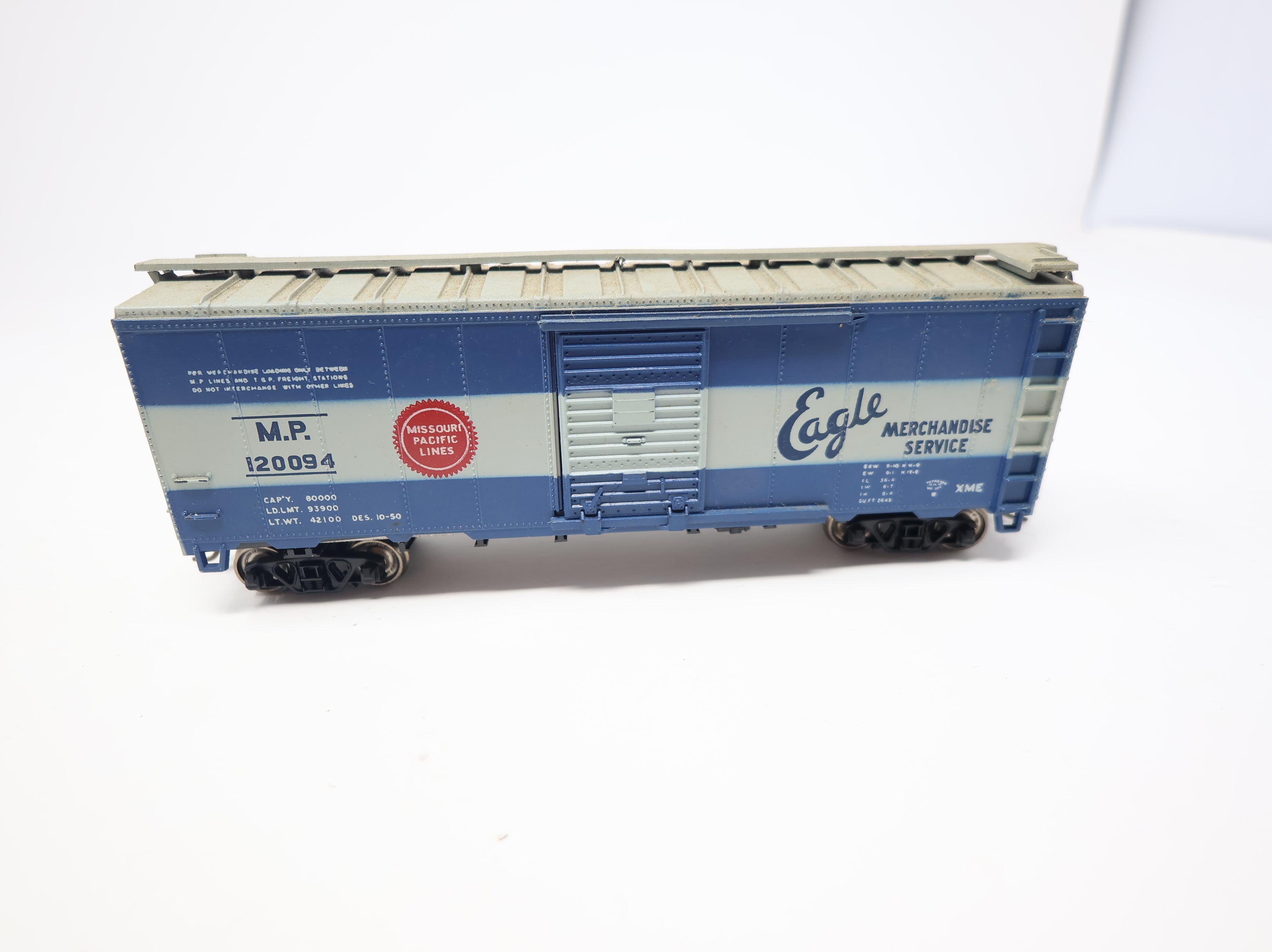 USED Athearn HO Scale 40' SD Box Car Missouri Pacific MP #120094 Eagle