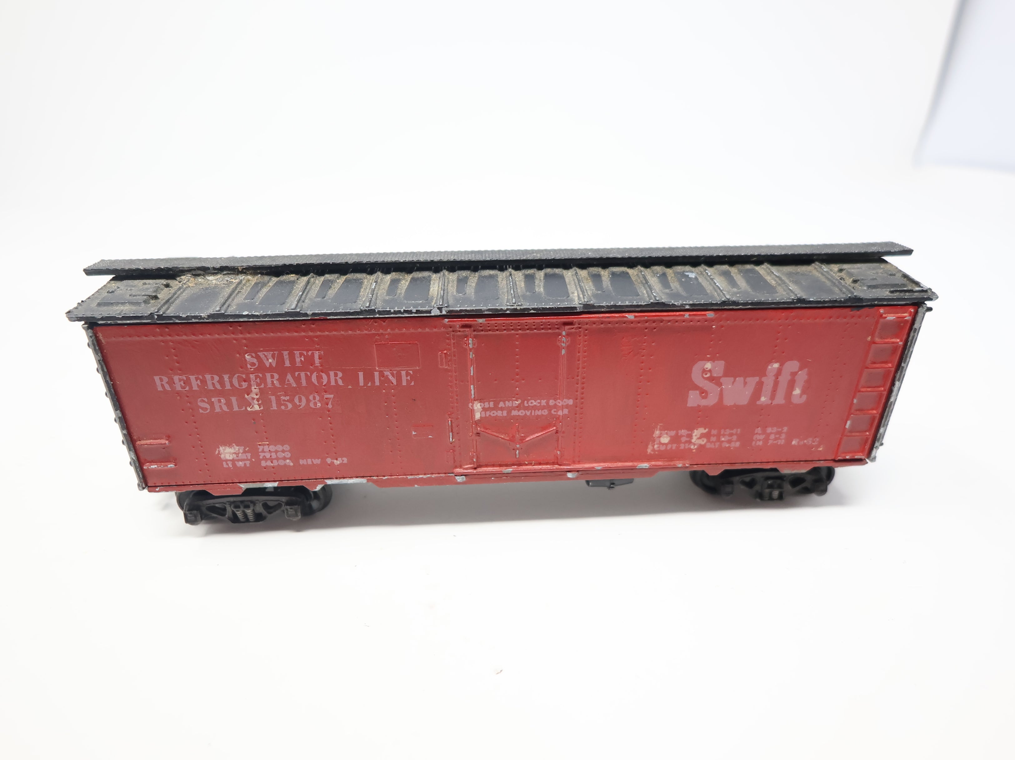 USED HO Scale 40' Reefer Box Car Swift Refrigerator Line SRLX #15987 Metal Custom