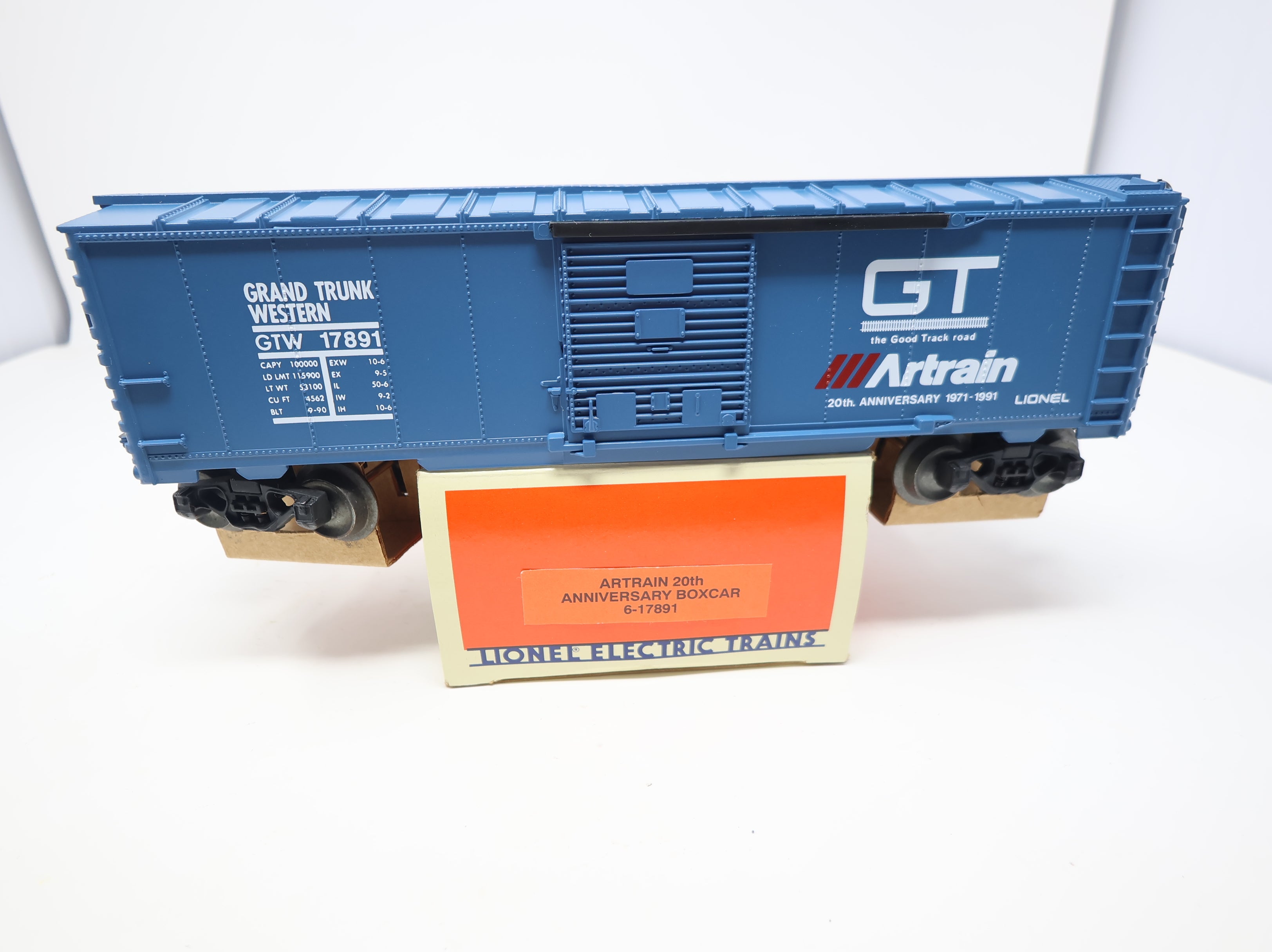 USED Lionel 6-17891 O Artrain 20th Anniversary Boxcar Grand Trunk Western GTW #17891