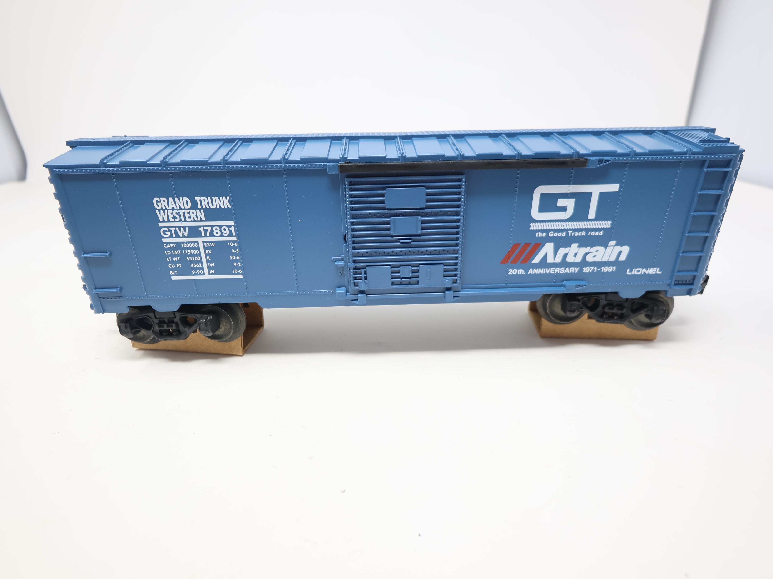 USED Lionel 6-17891 O Artrain 20th Anniversary Boxcar Grand Trunk Western GTW #17891