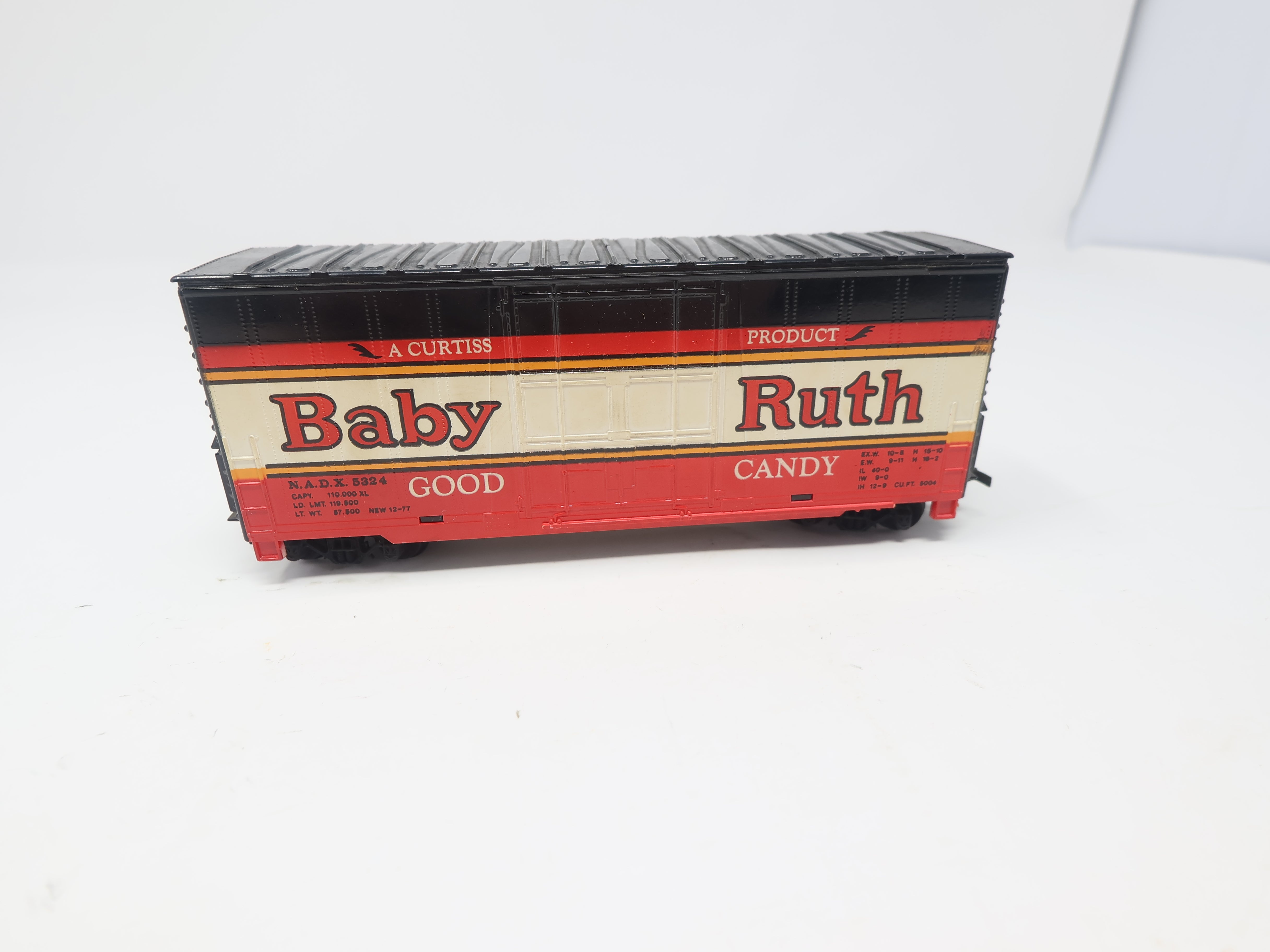 USED HO Scale, 40' Hi-Cube Steel Box Car, Baby Ruth NADX #5324