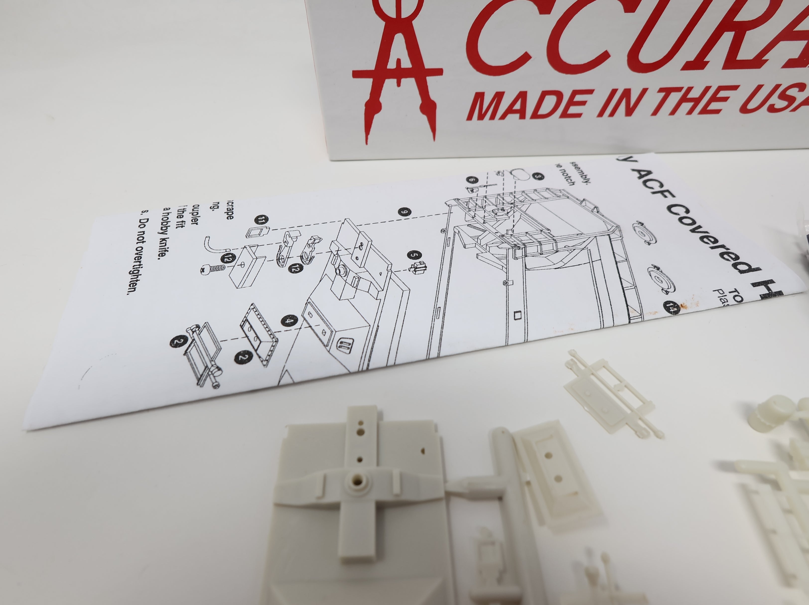 USED Accurail HO Scale Parts for Undecorated 2 Bay ACF Hopper