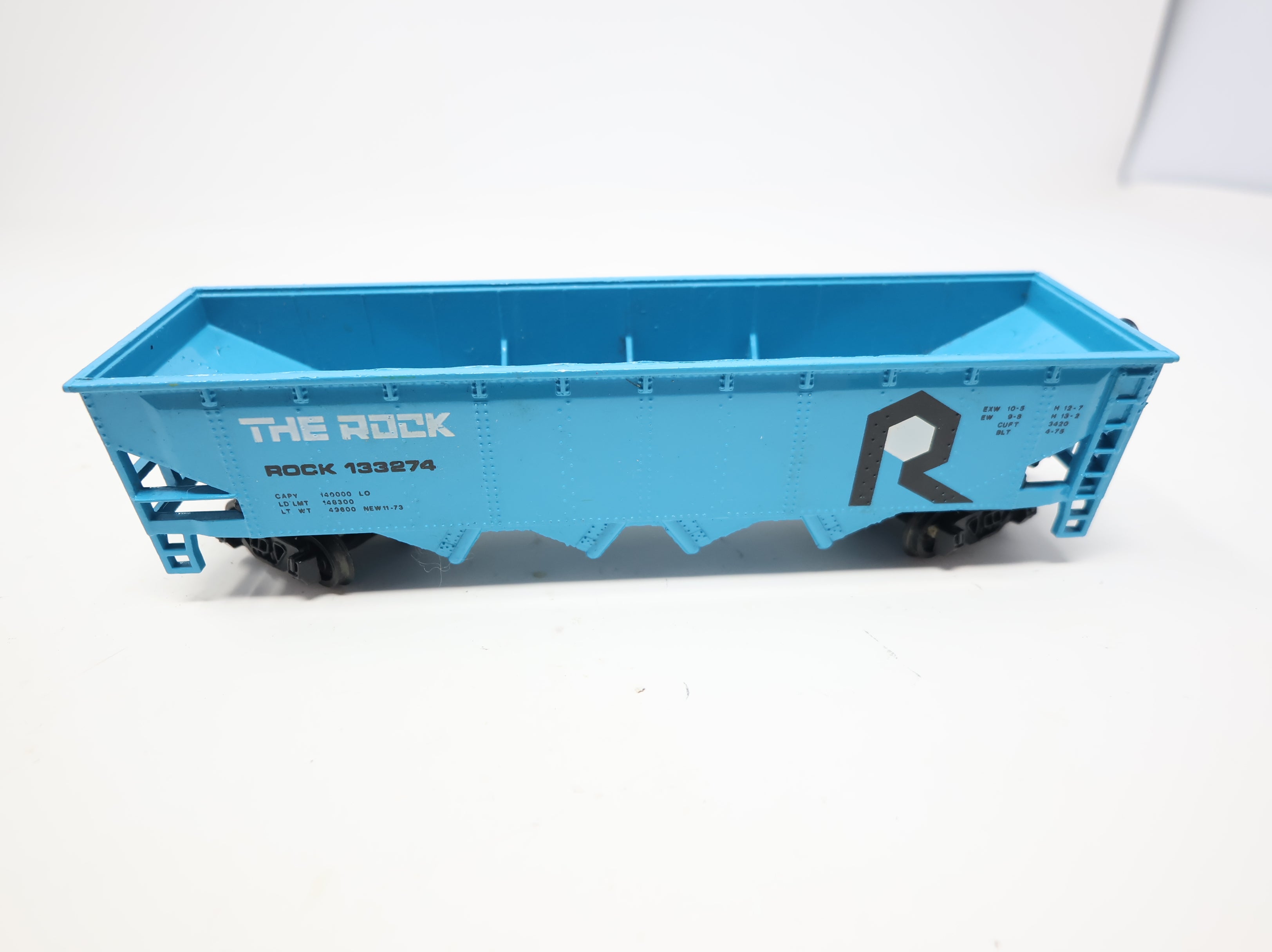 USED Bachmann HO Scale 4 Bay Hopper Rock Island ROCK #133274