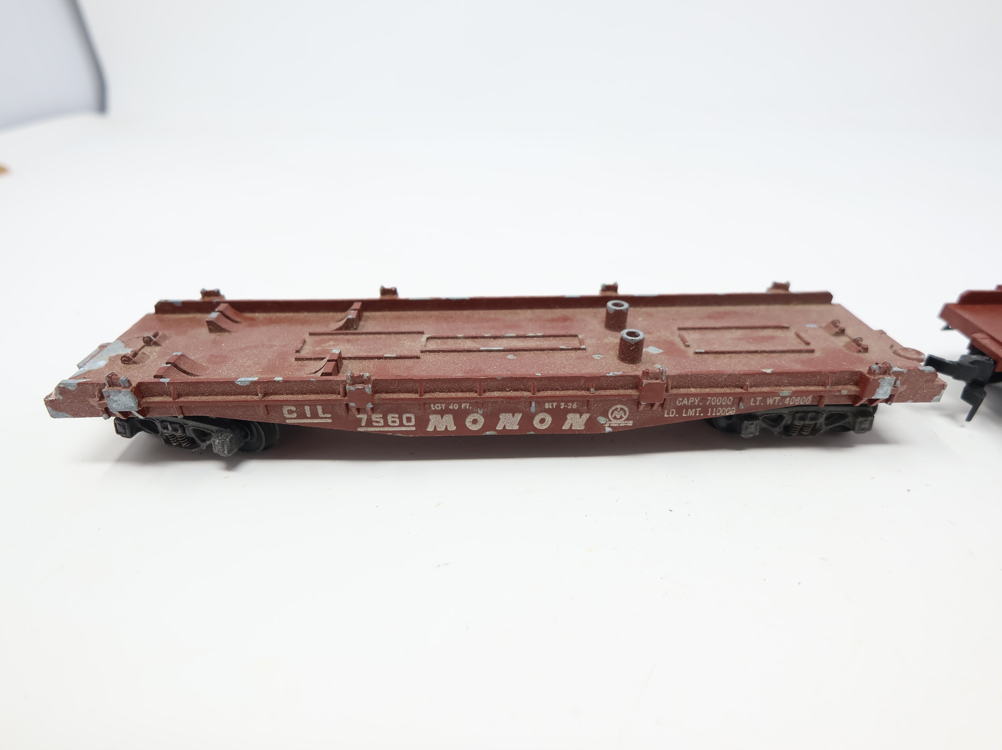 USED PENN LINE HO Scale 40' Trailer Flat Car Monon CIL #7560 (2 pcs)