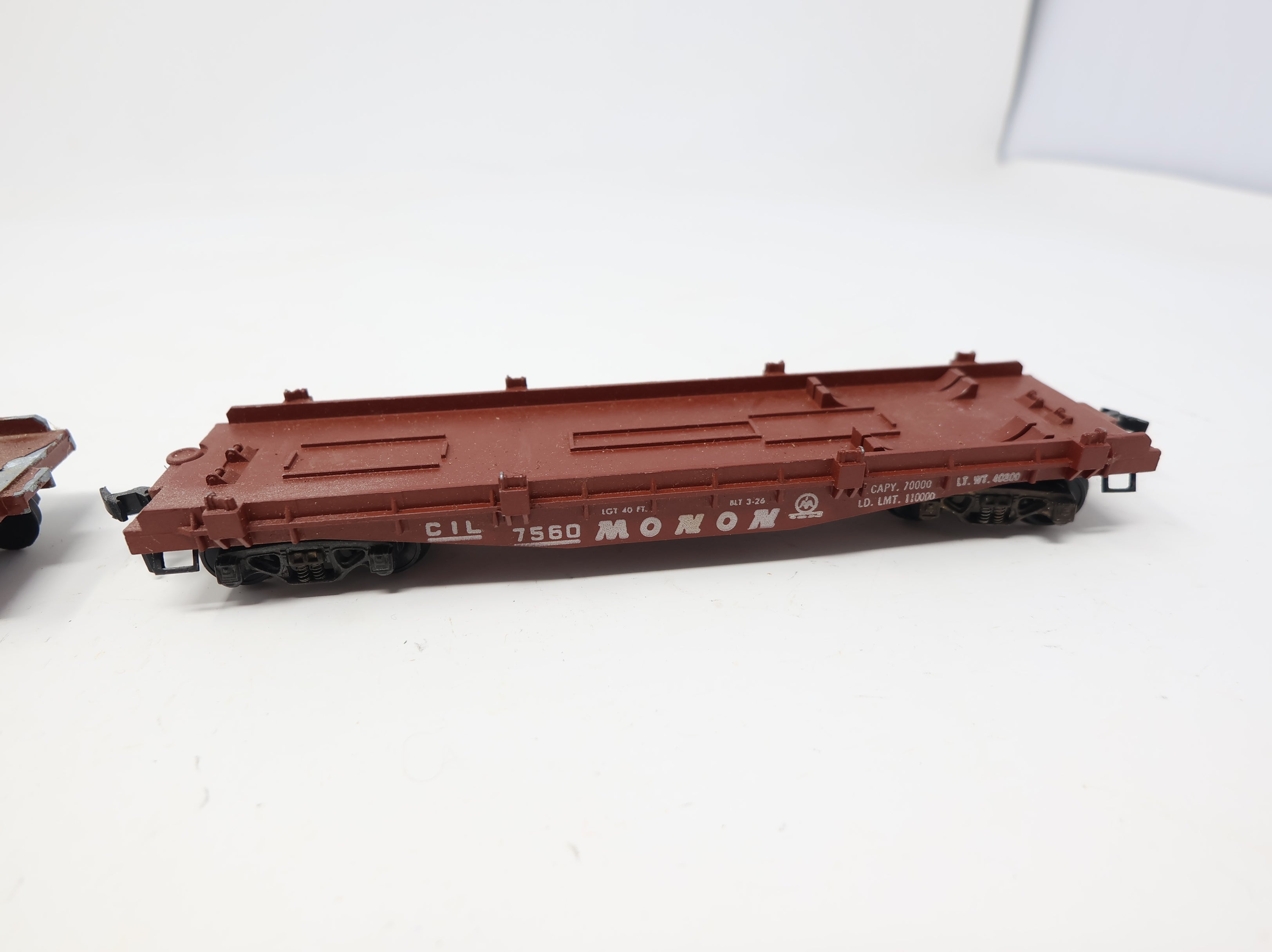 USED PENN LINE HO Scale 40' Trailer Flat Car Monon CIL #7560 (2 pcs)