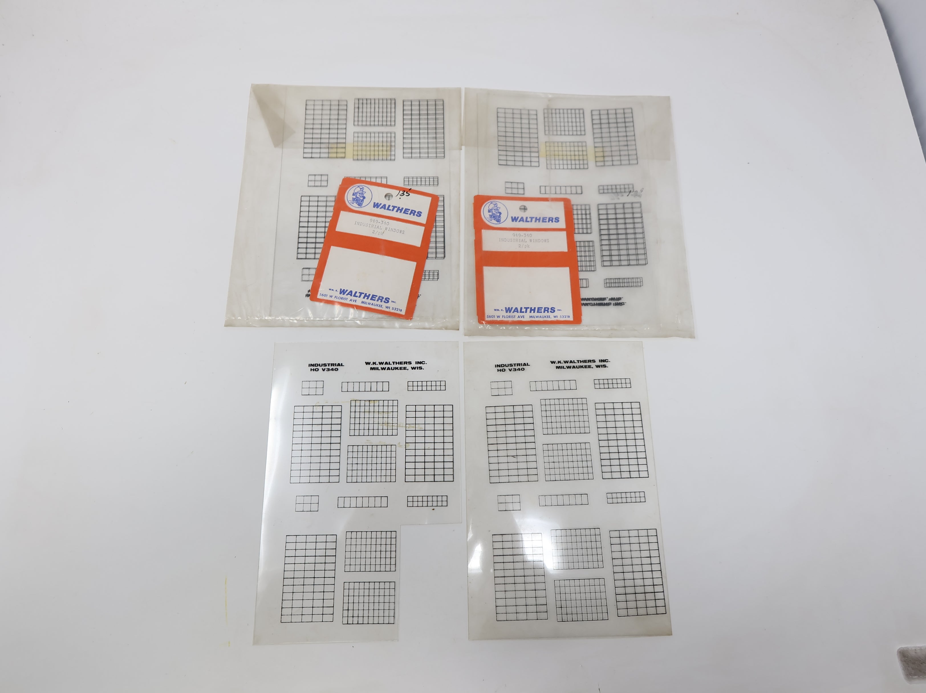 USED Walthers 949-340 HO Scale Industrial Window Sheets (6 pcs)