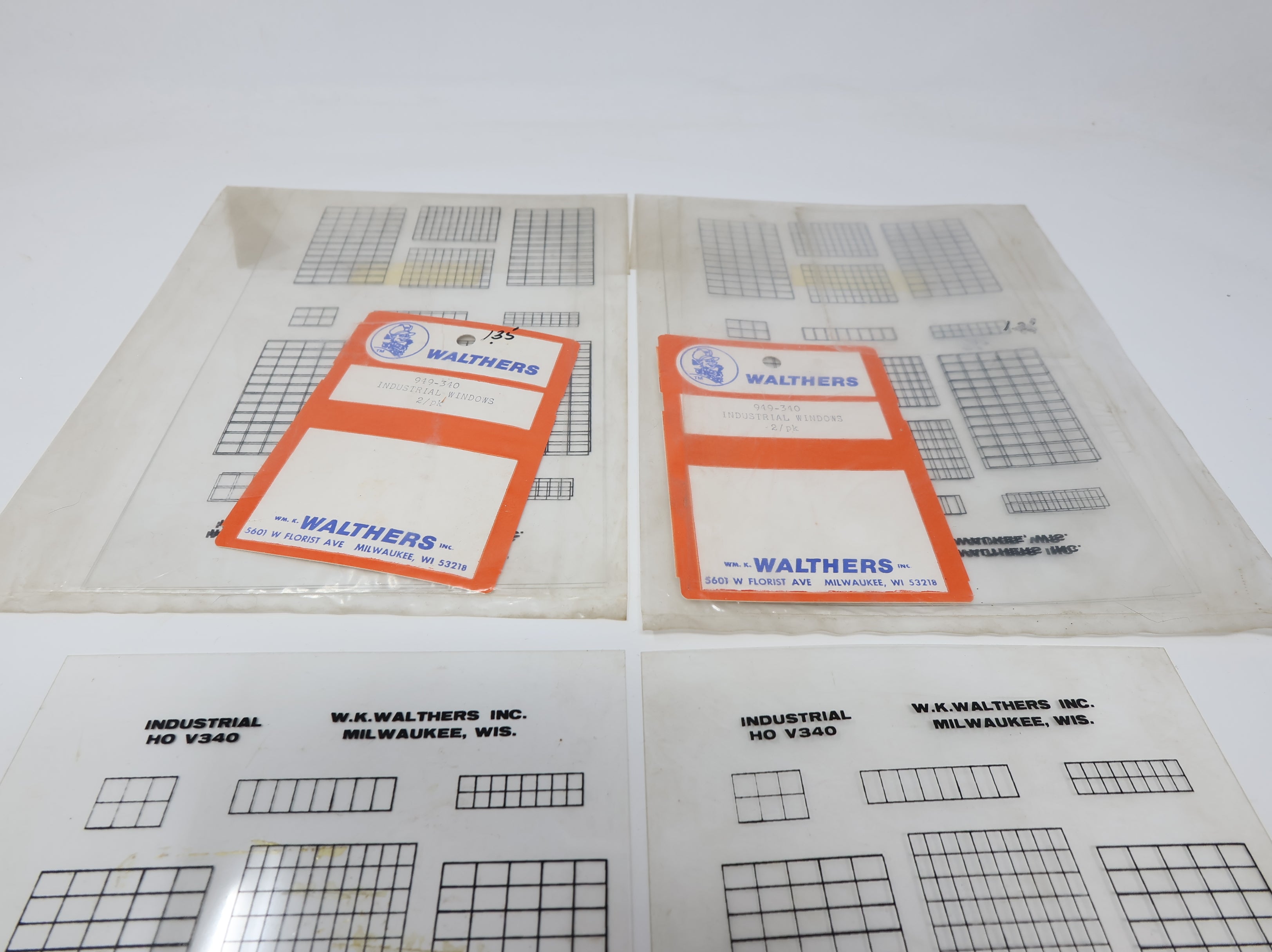 USED Walthers 949-340 HO Scale Industrial Window Sheets (6 pcs)