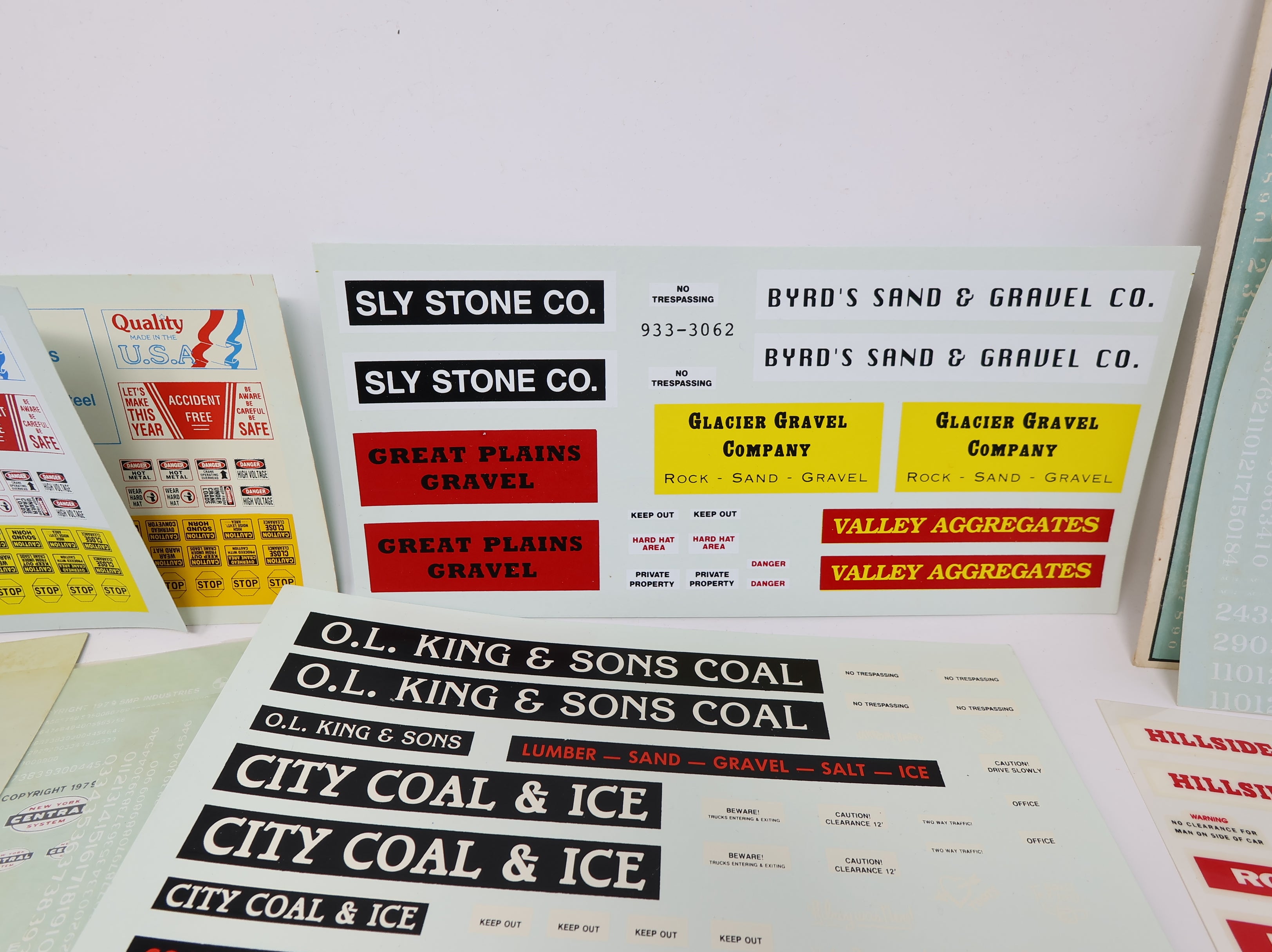 USED HO Scale Large Lot of Various Railroad Decals and Graphic Sheets