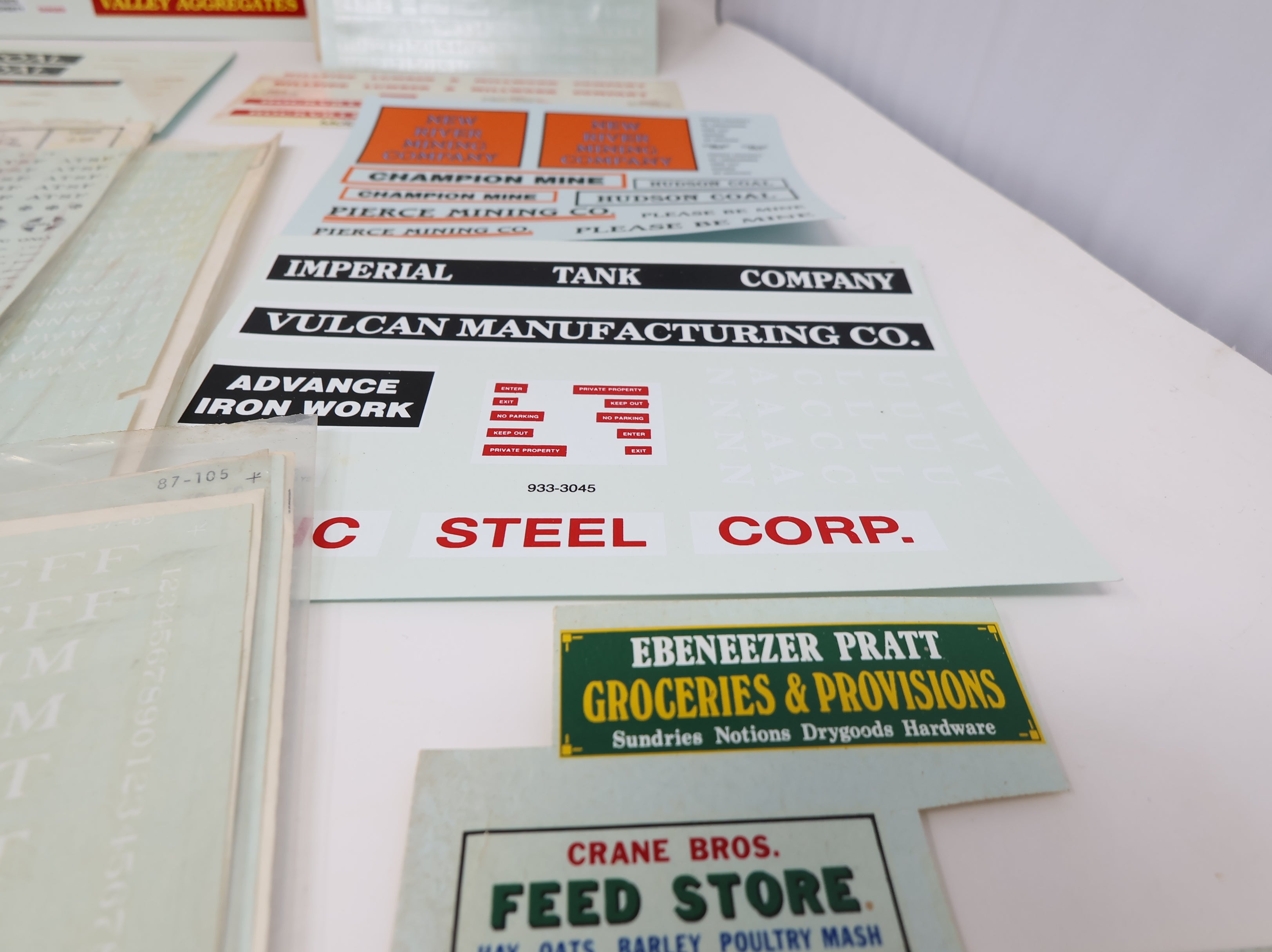 USED HO Scale Large Lot of Various Railroad Decals and Graphic Sheets