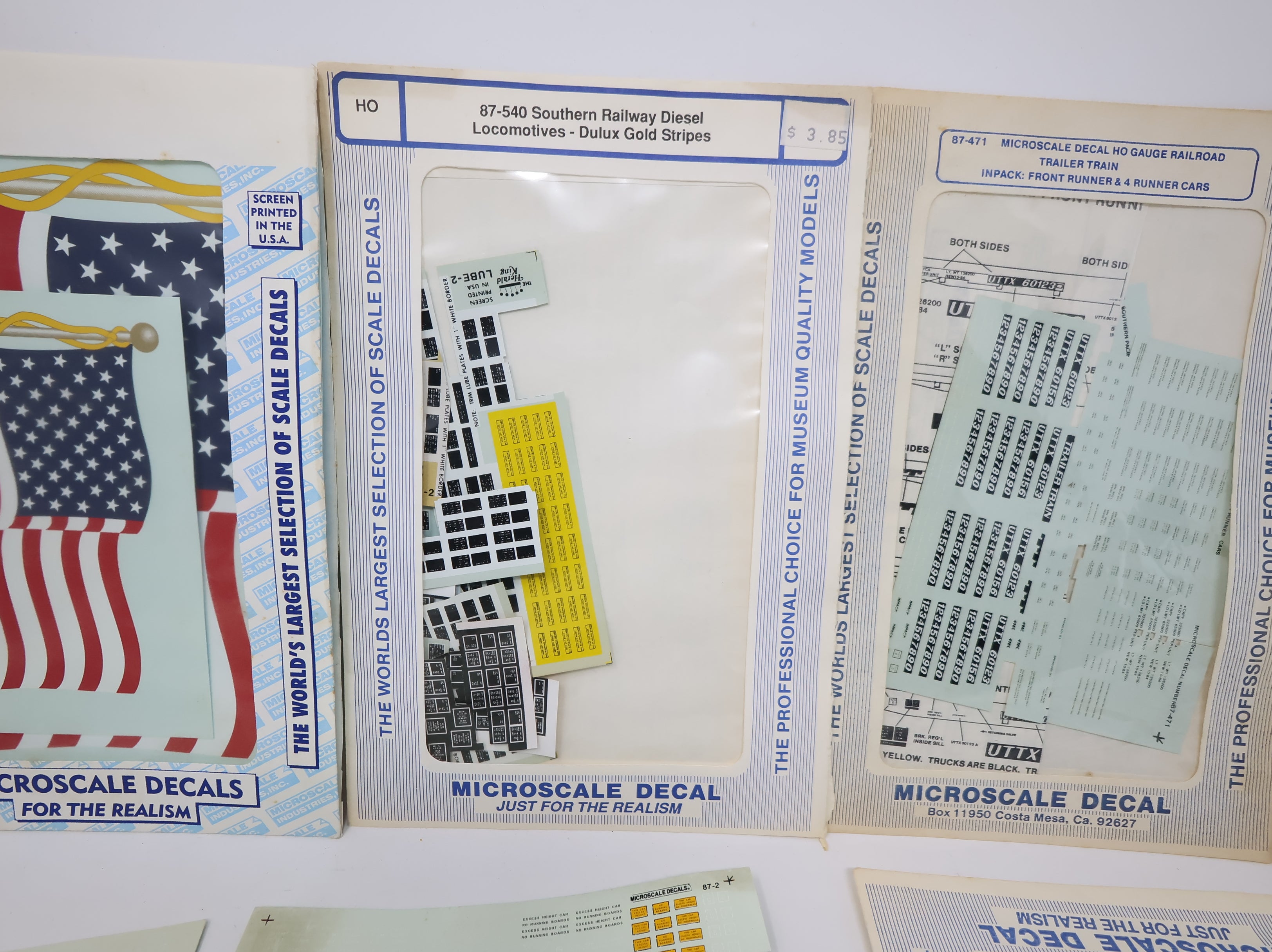 USED HO Scale Lot of Various Railroad Decals and Graphic Sheets