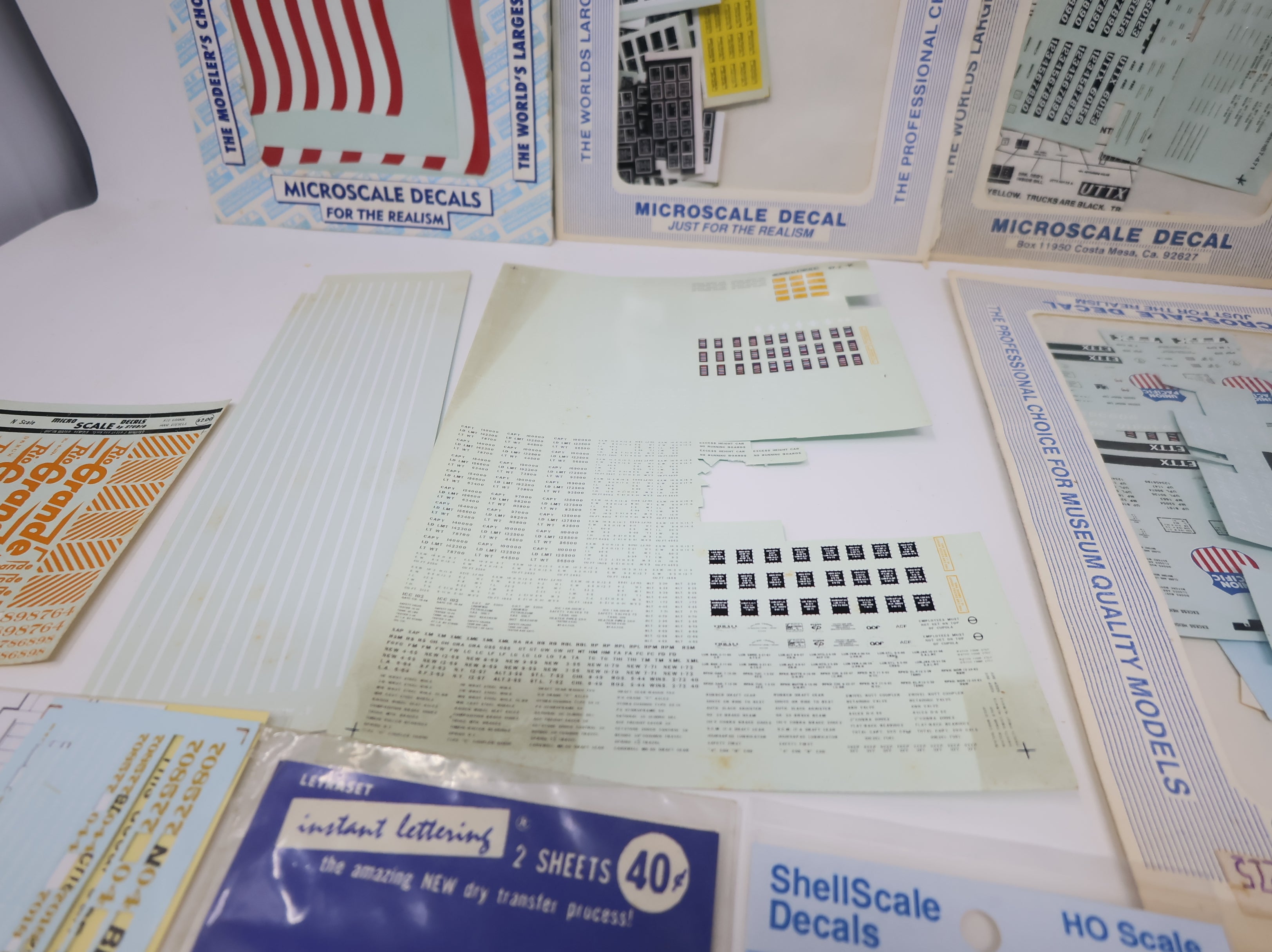 USED HO Scale Lot of Various Railroad Decals and Graphic Sheets