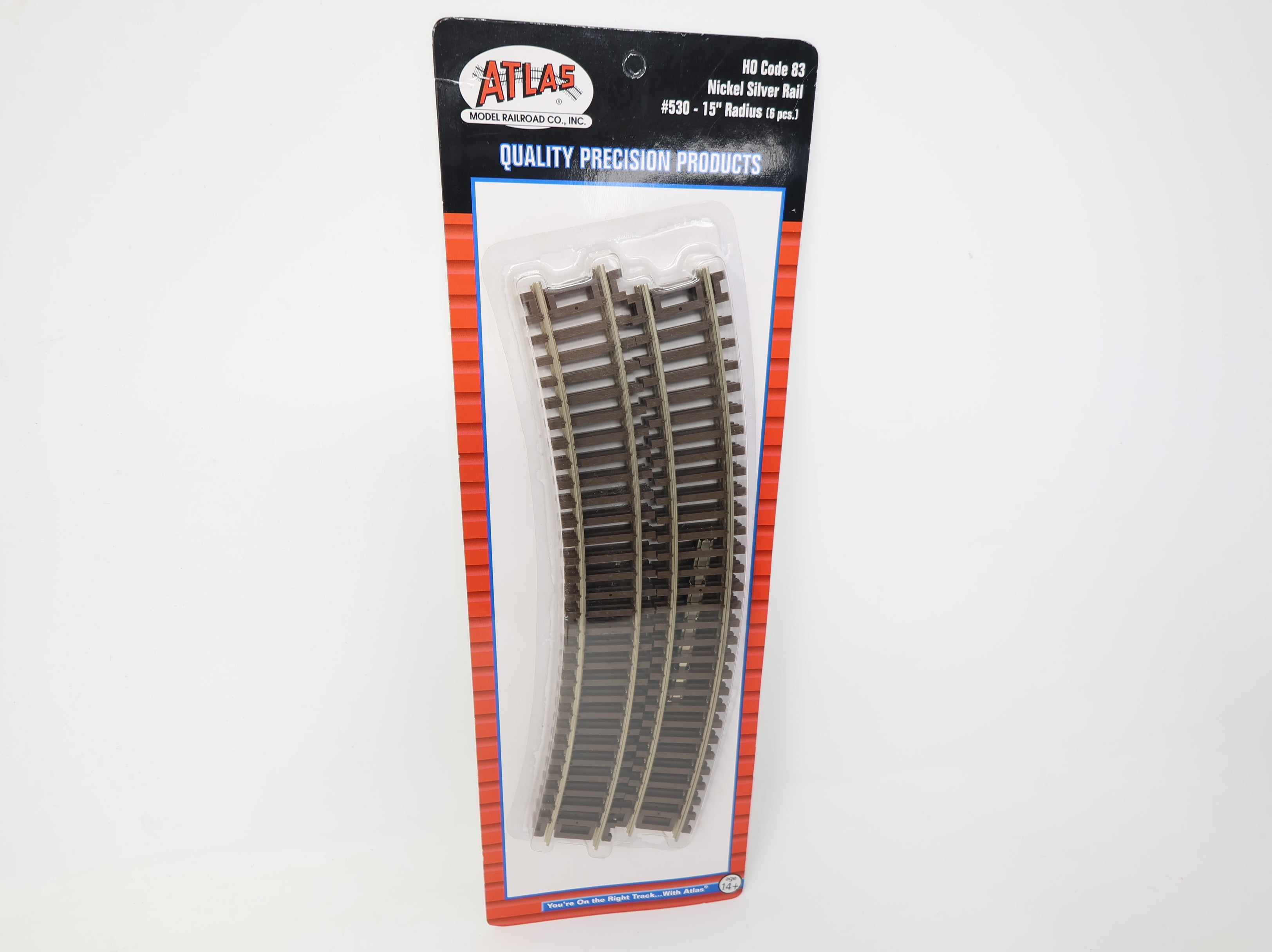 Atlas 530 HO Scale Code 83 Nickel Silver 15" Radius Track (6 pcs)