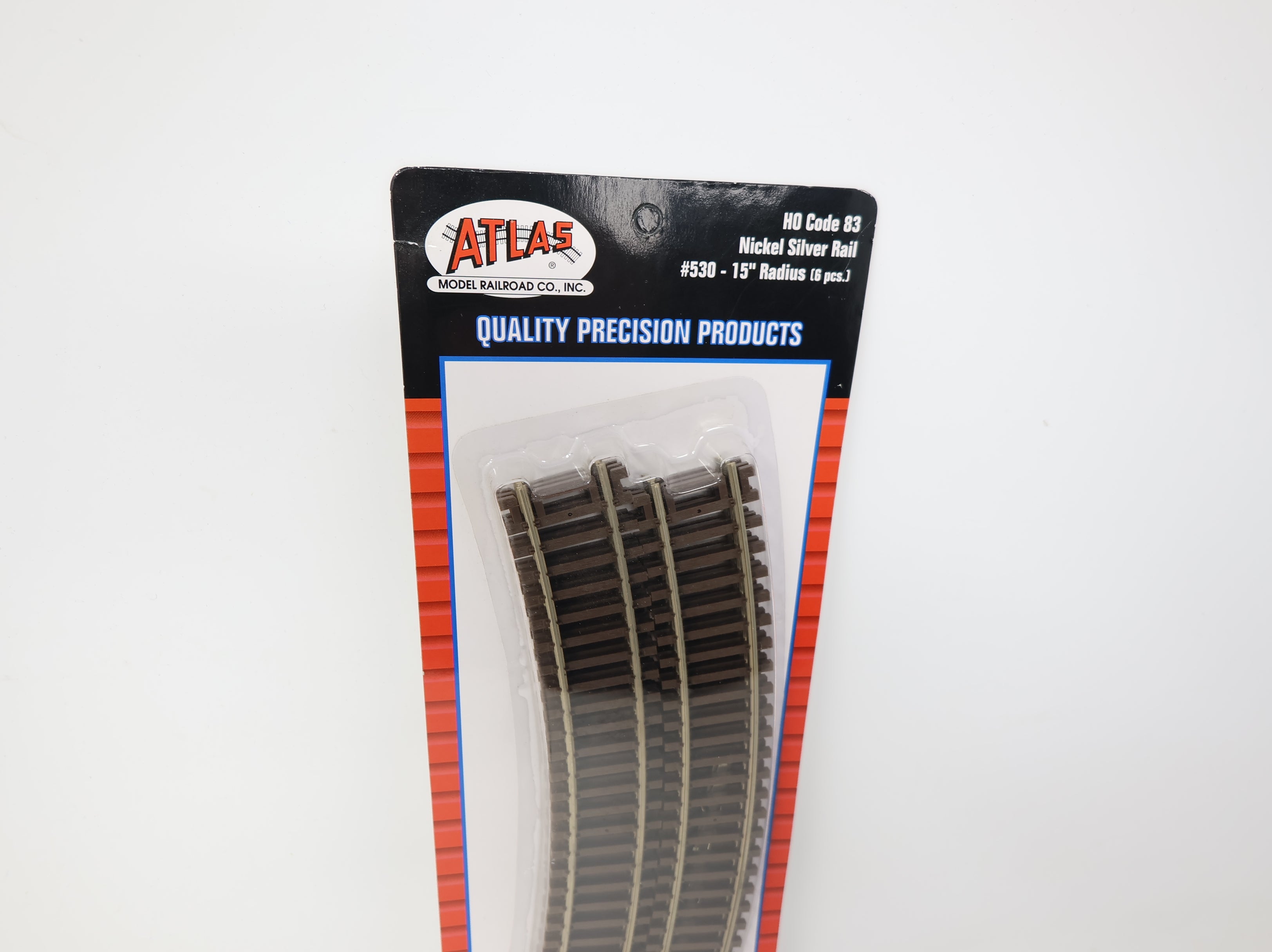 Atlas 530 HO Scale Code 83 Nickel Silver 15" Radius Track (6 pcs)