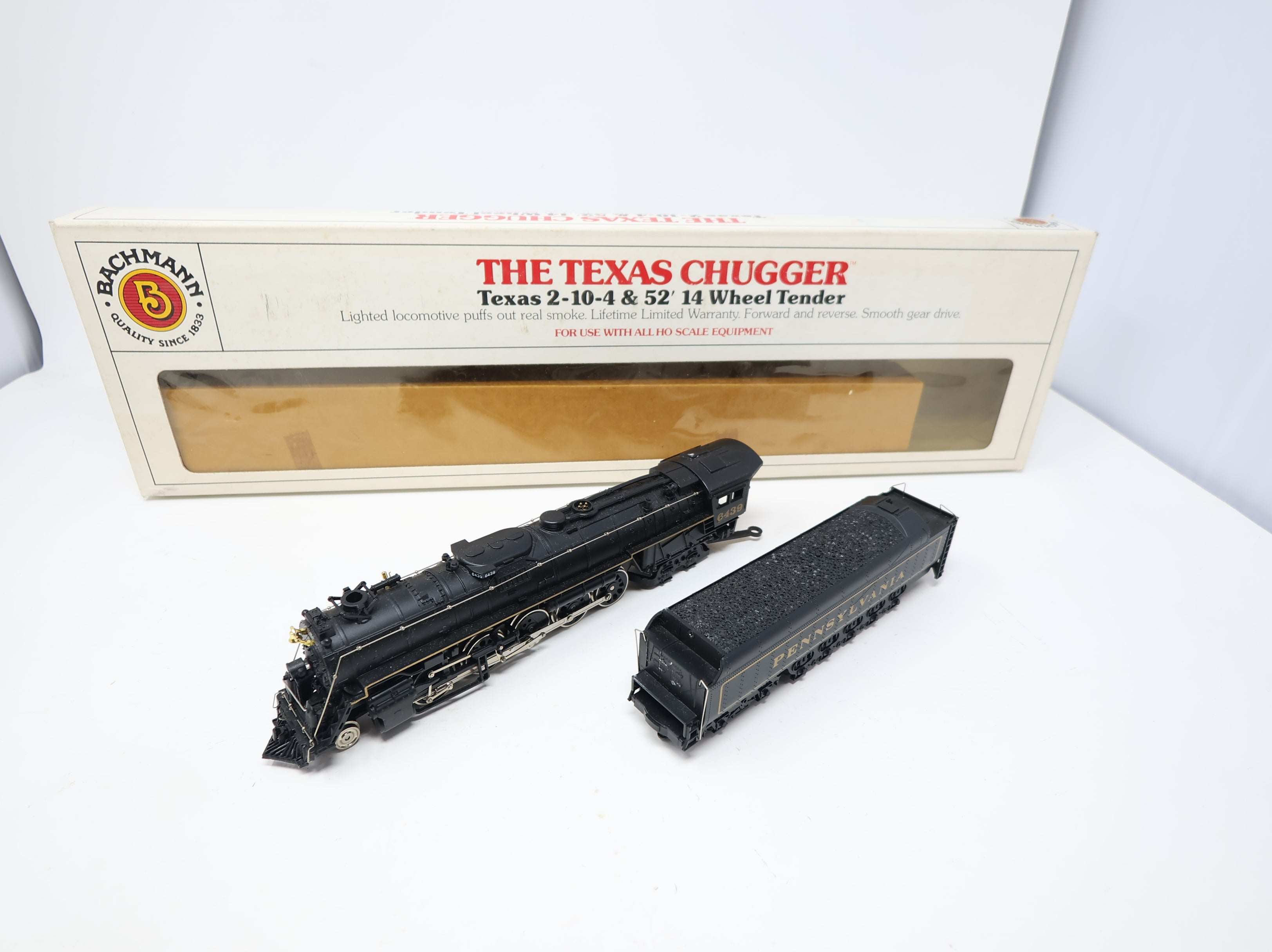 USED Bachmann 41-562-14 HO Scale The Texas Chugger 2-10-4 Steam Locomotive & 14 Wheel Tender Pennsylvania #6439