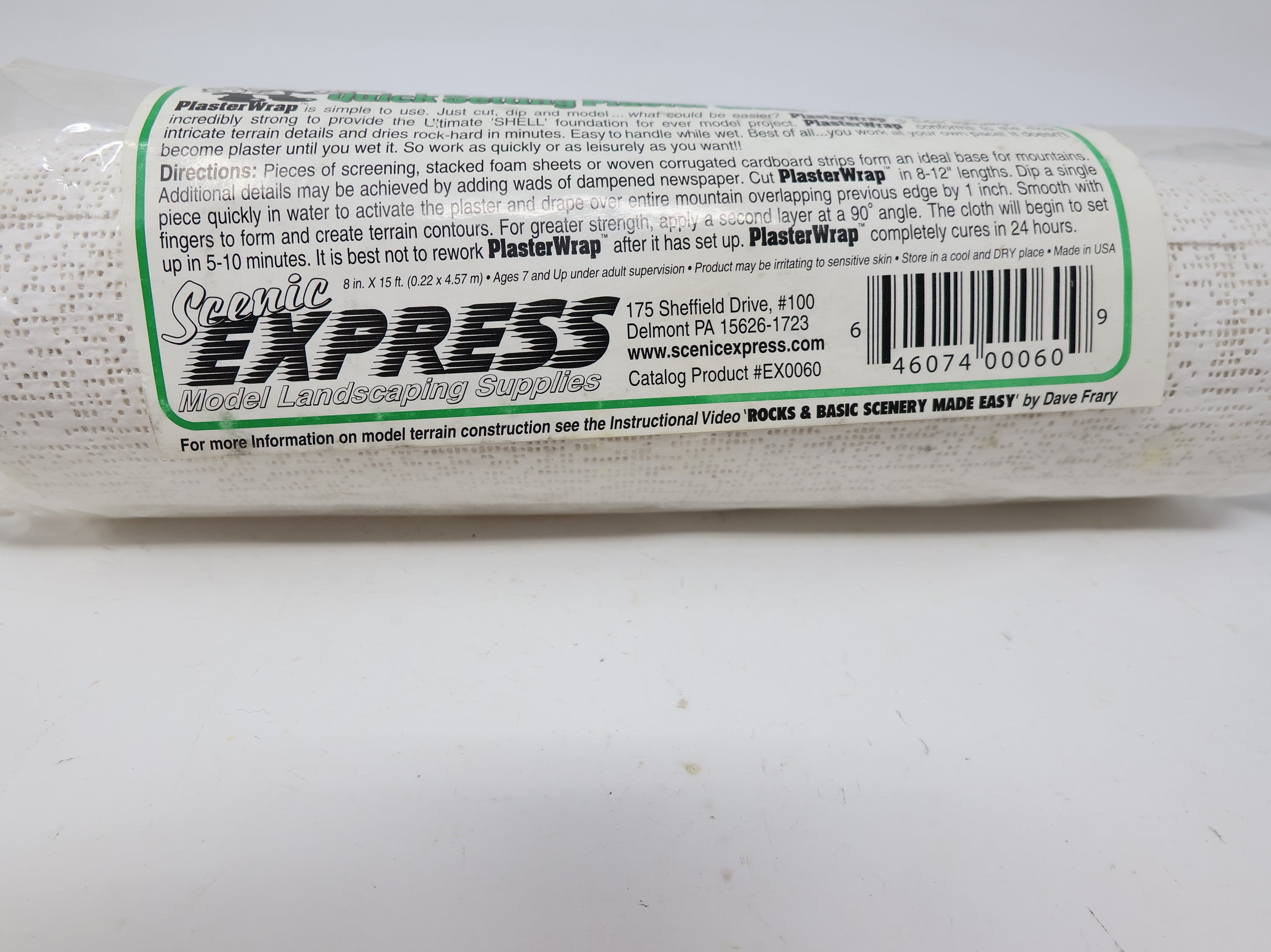 USED Scenic Express HO Scale Plaster Wrap Quick Setting Plaster Cloth (10sqft)