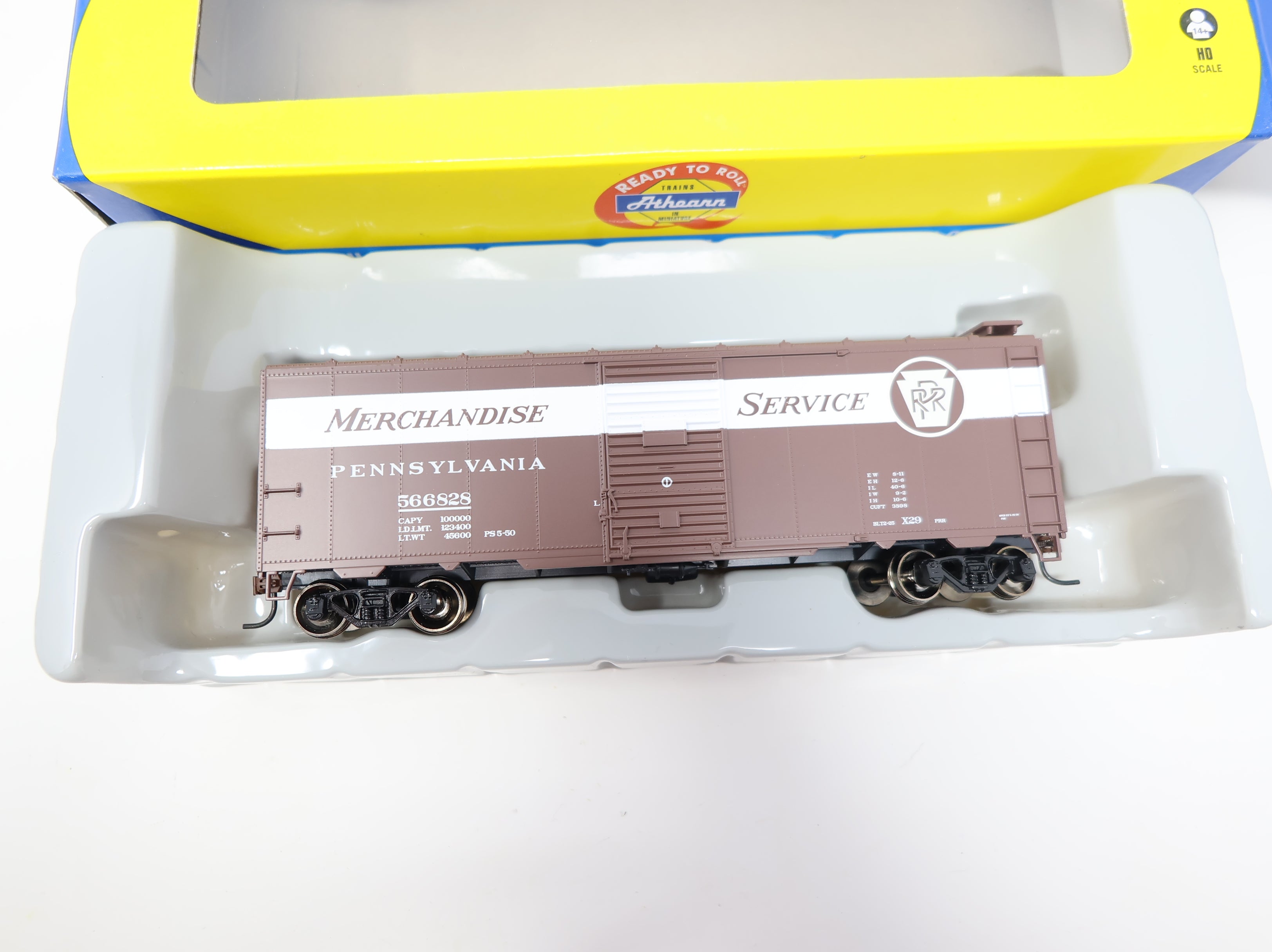 Athearn 70060 HO Scale 40' Youngstown Steel Box Car Pennsylvania #566828 Merch Service