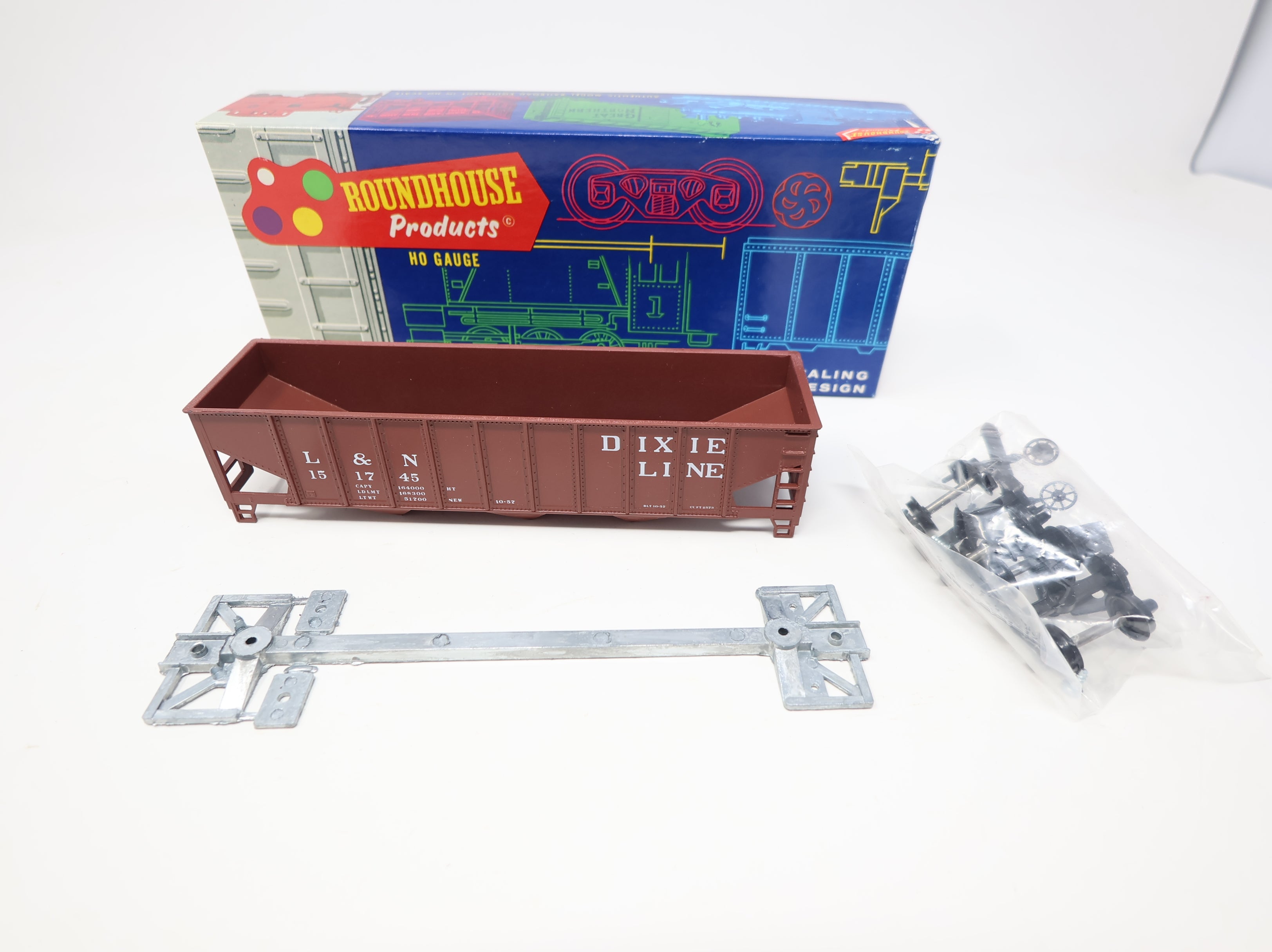 USED Roundhouse HO Scale 70 Ton 3 Bay Hopper Louisville & Nashville L&N #151745 John Henry Custom KIT