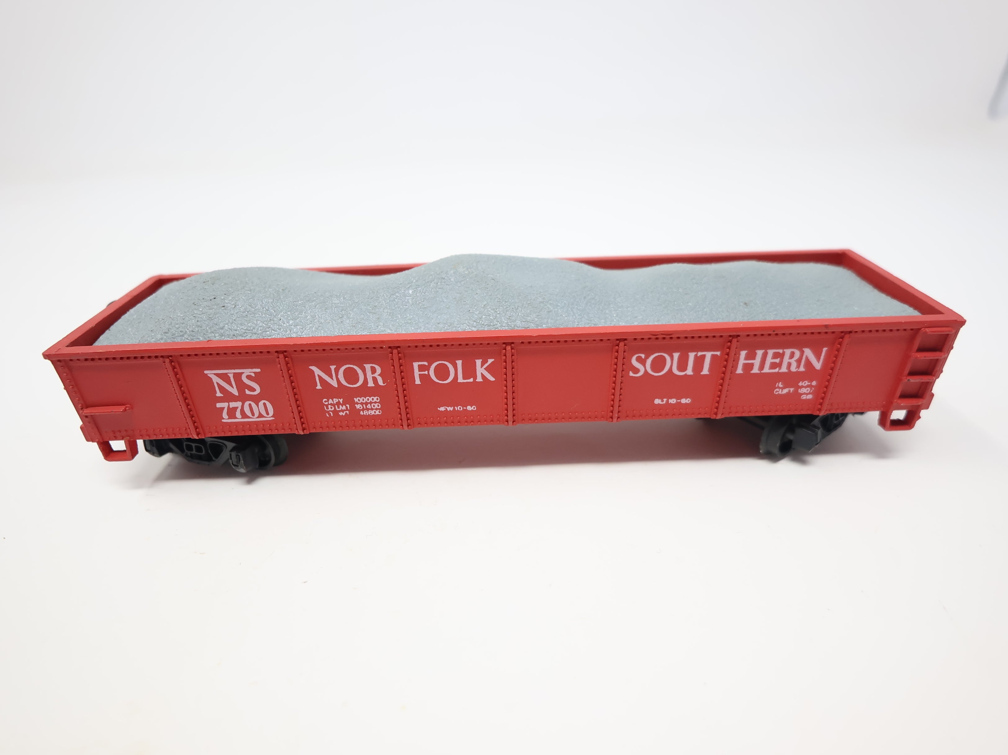 USED AHM HO Scale 40' Gondola Original Norfolk Southern NS #7700 w/ Ballast Load