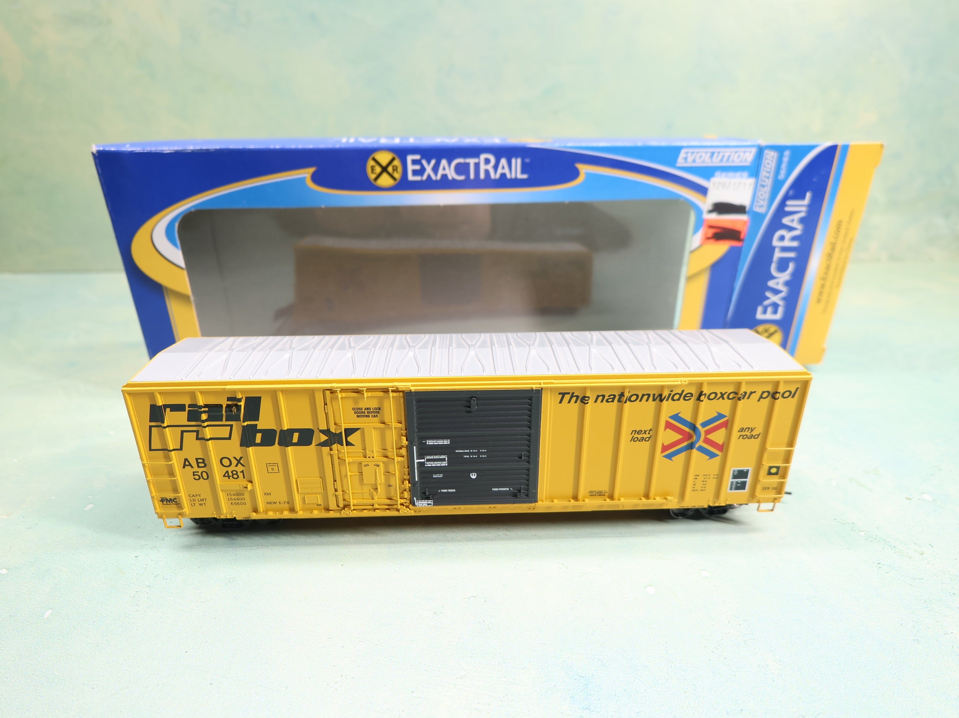 EXACTRAIL EE16023 HO Scale Evans 5277 Single Door Box Car (Early) Railbox ABOX #50481