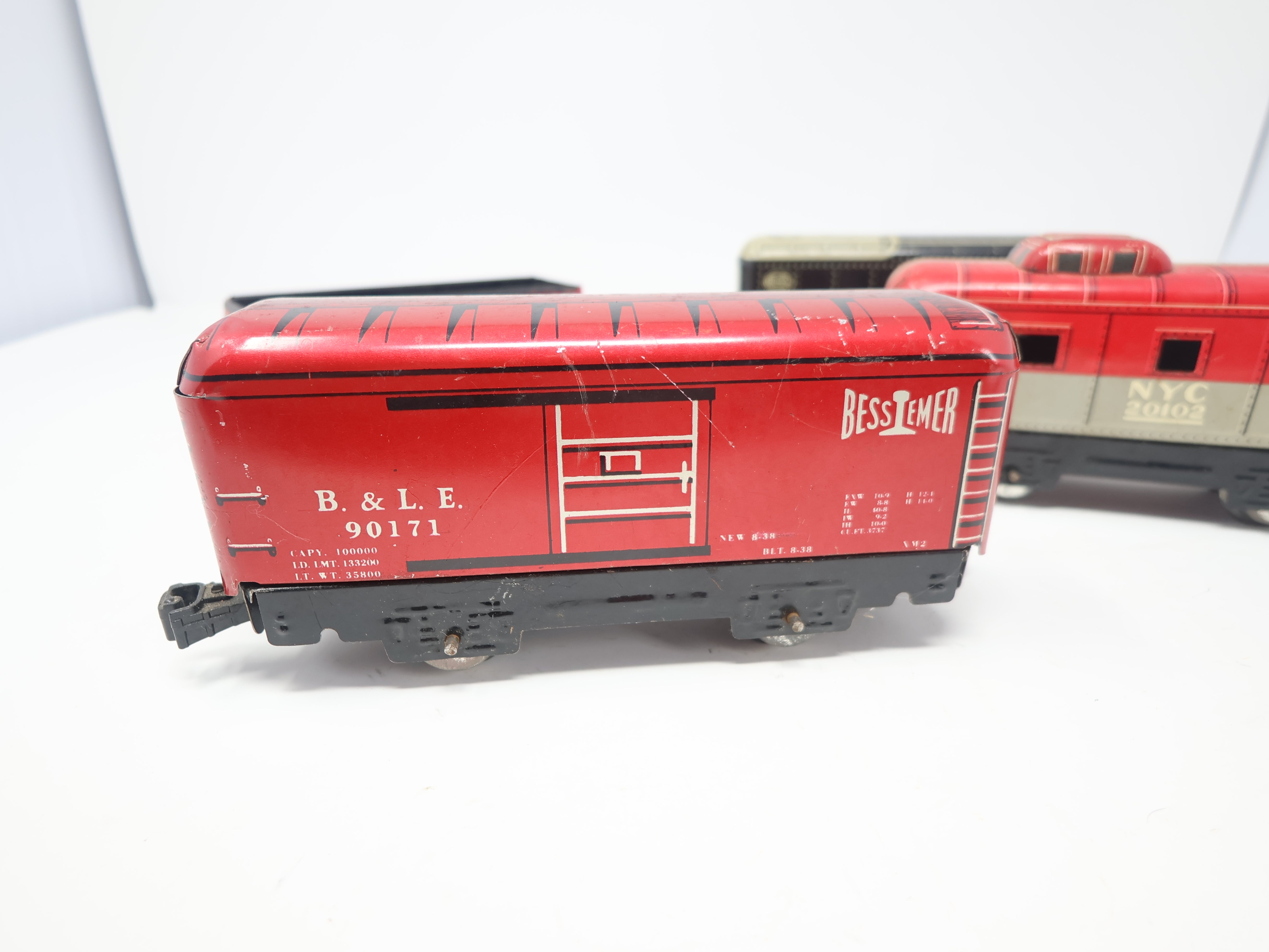 USED MARX O, Lot of 4 Tin Freight Cars