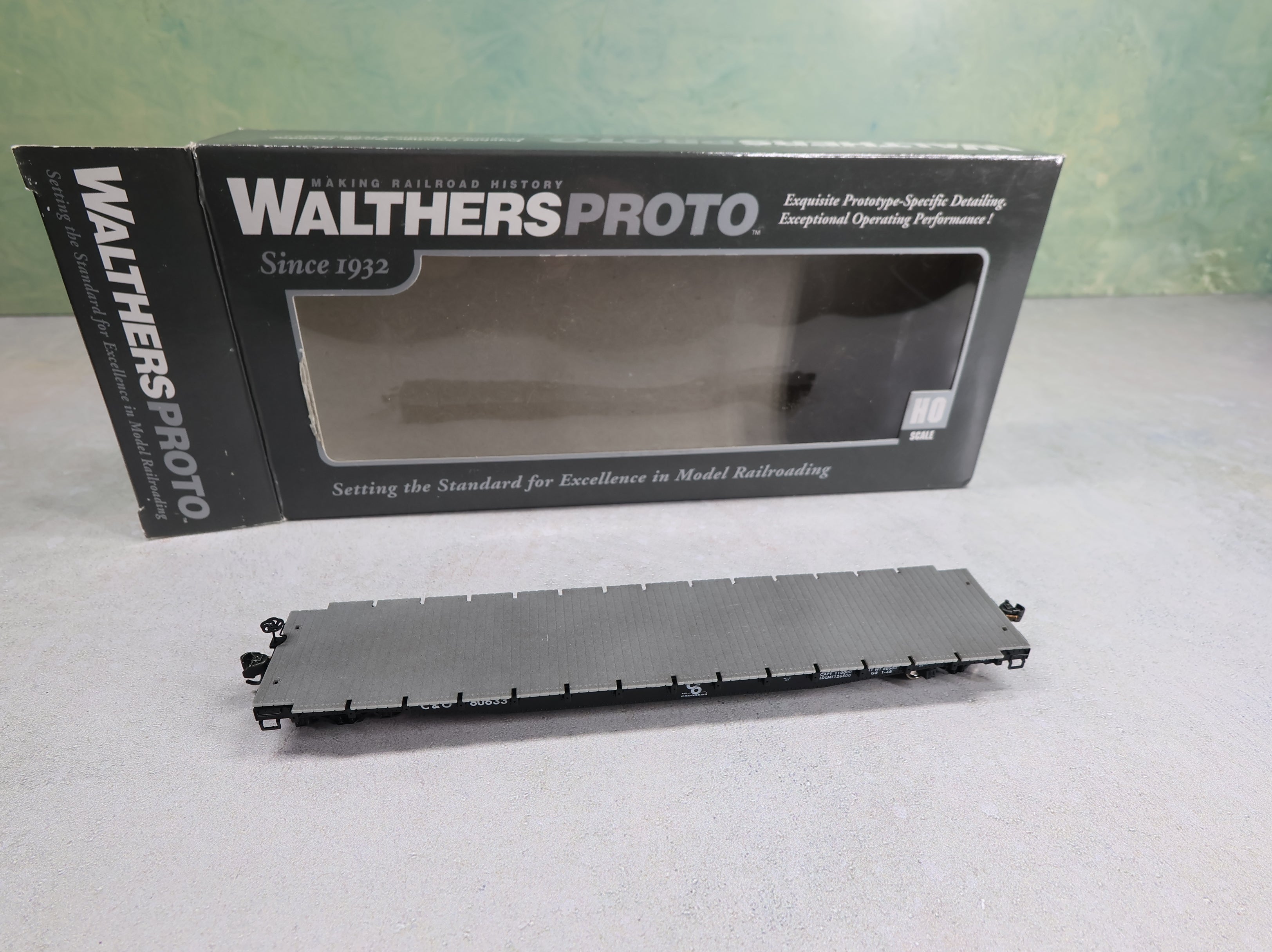 USED WalthersProto 920-104101 HO Scale 53' AAR Flat Car Chesapeake and Ohio C&O #80633