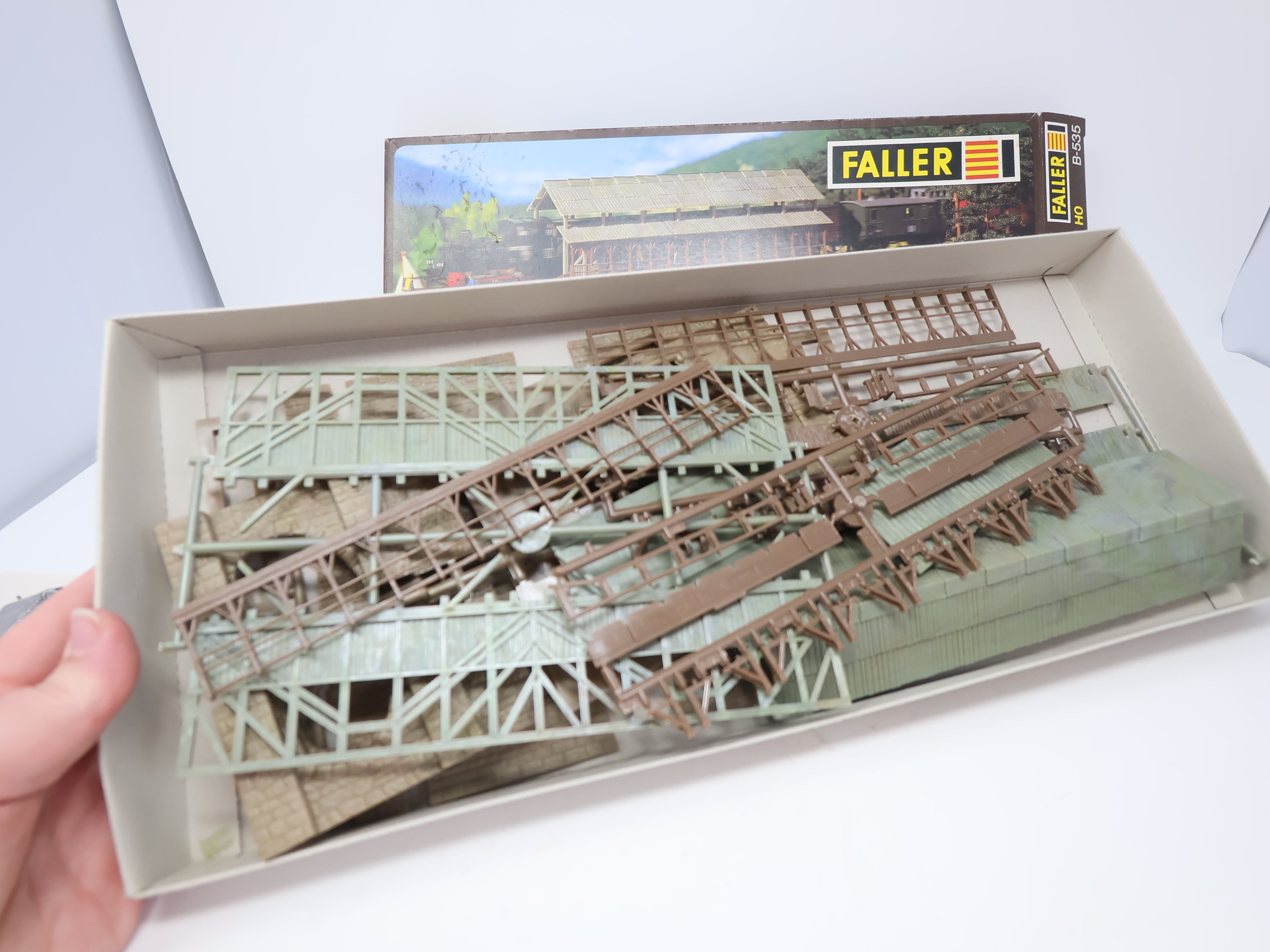 USED Faller B-535 HO Scale, Covered Wooden Bridge (KIT)