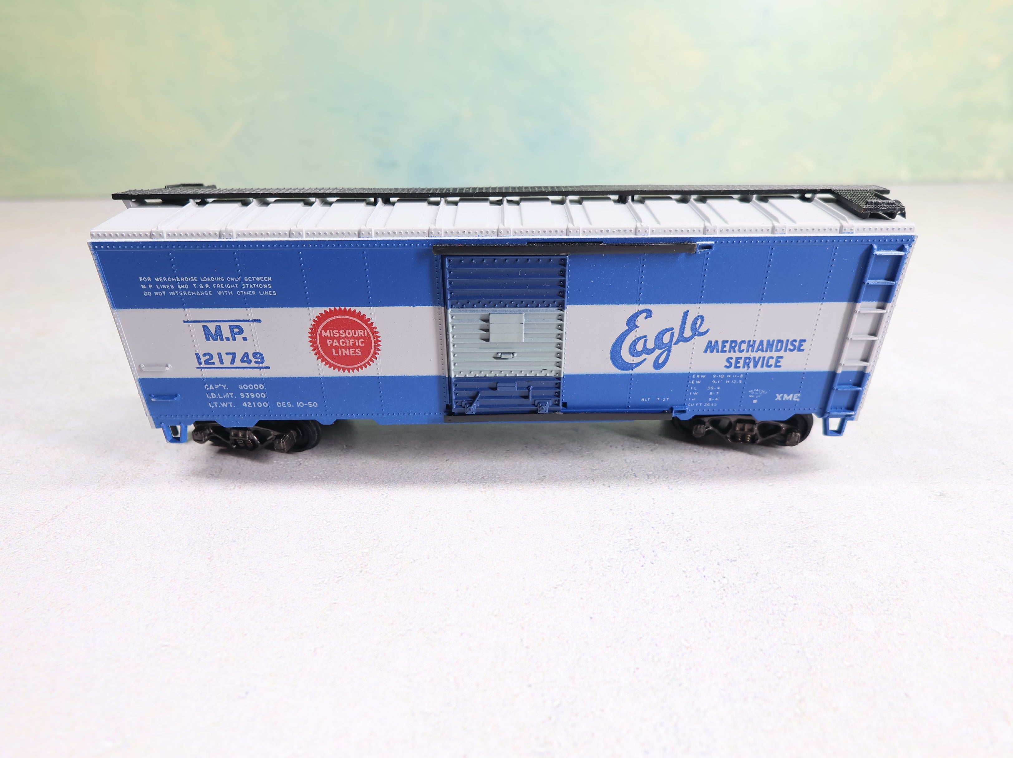 USED Athearn HO Scale 40' Steel Box Car Missouri Pacific MP #121749 Eagle Merch