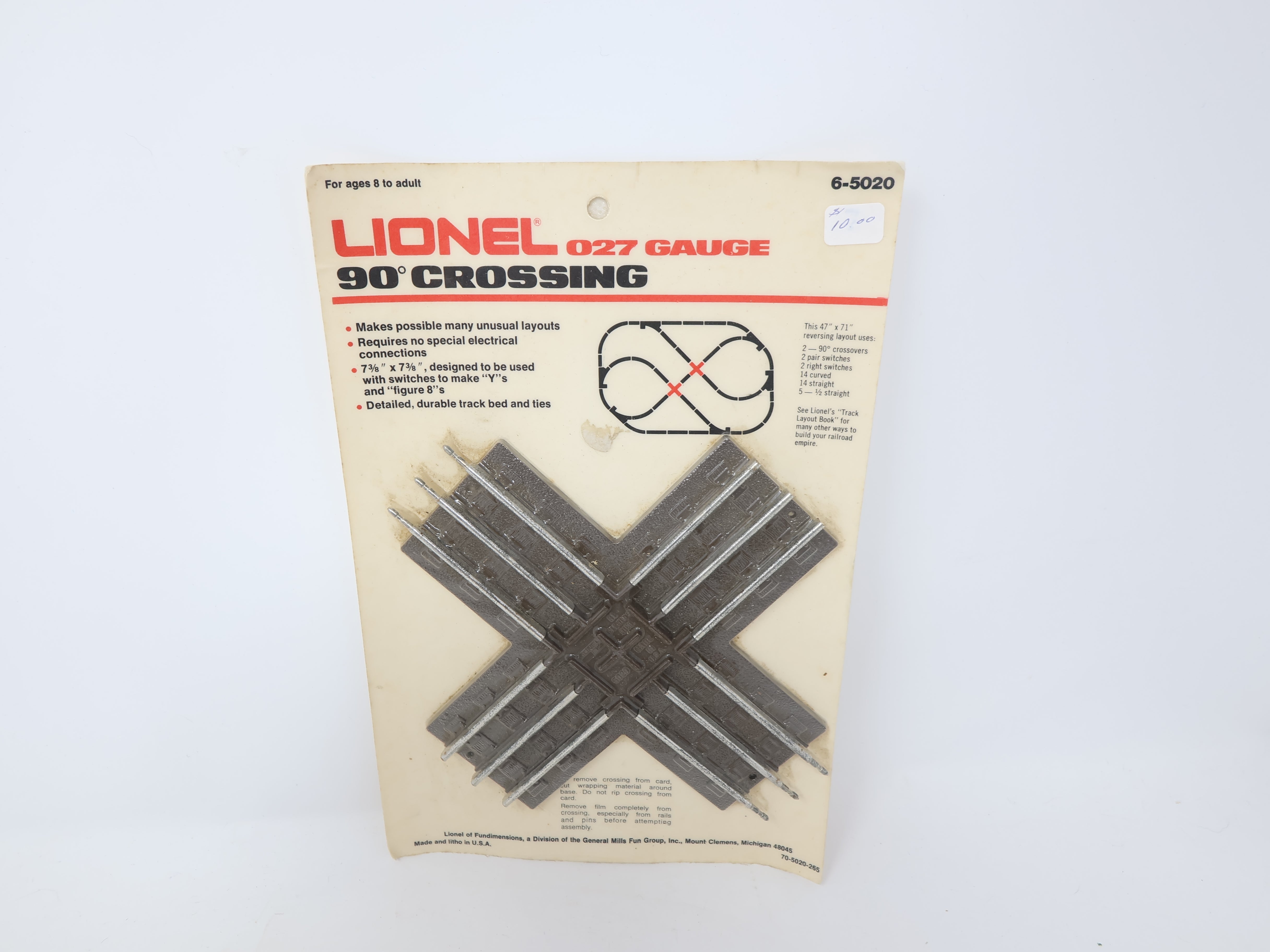 USED Lionel 1139710 HO Scale, 90 Degree Crossing (sealed), O-27