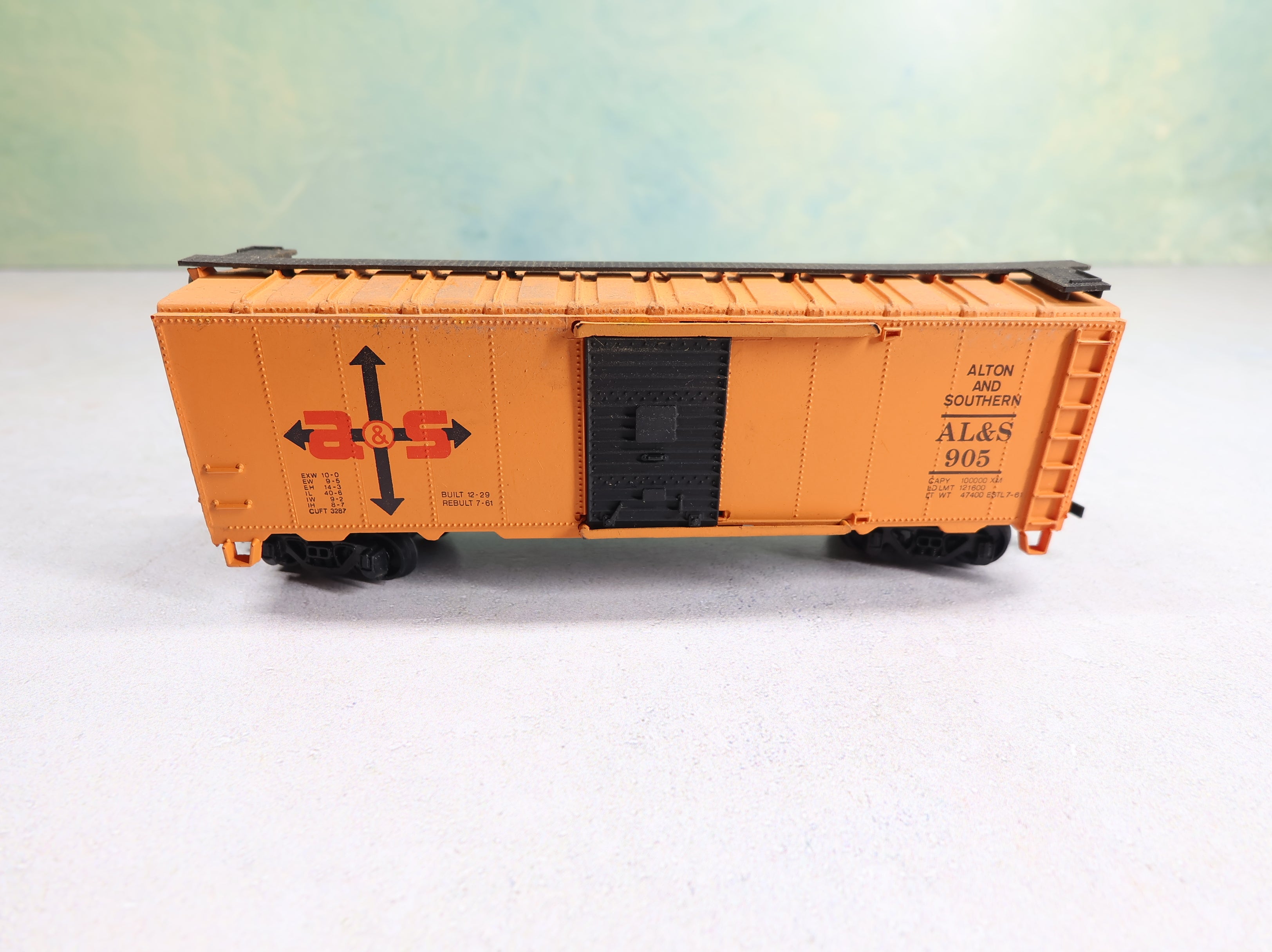 USED AHM HO Scale 40' Steel Box Car Alton and Southern AL&S #905