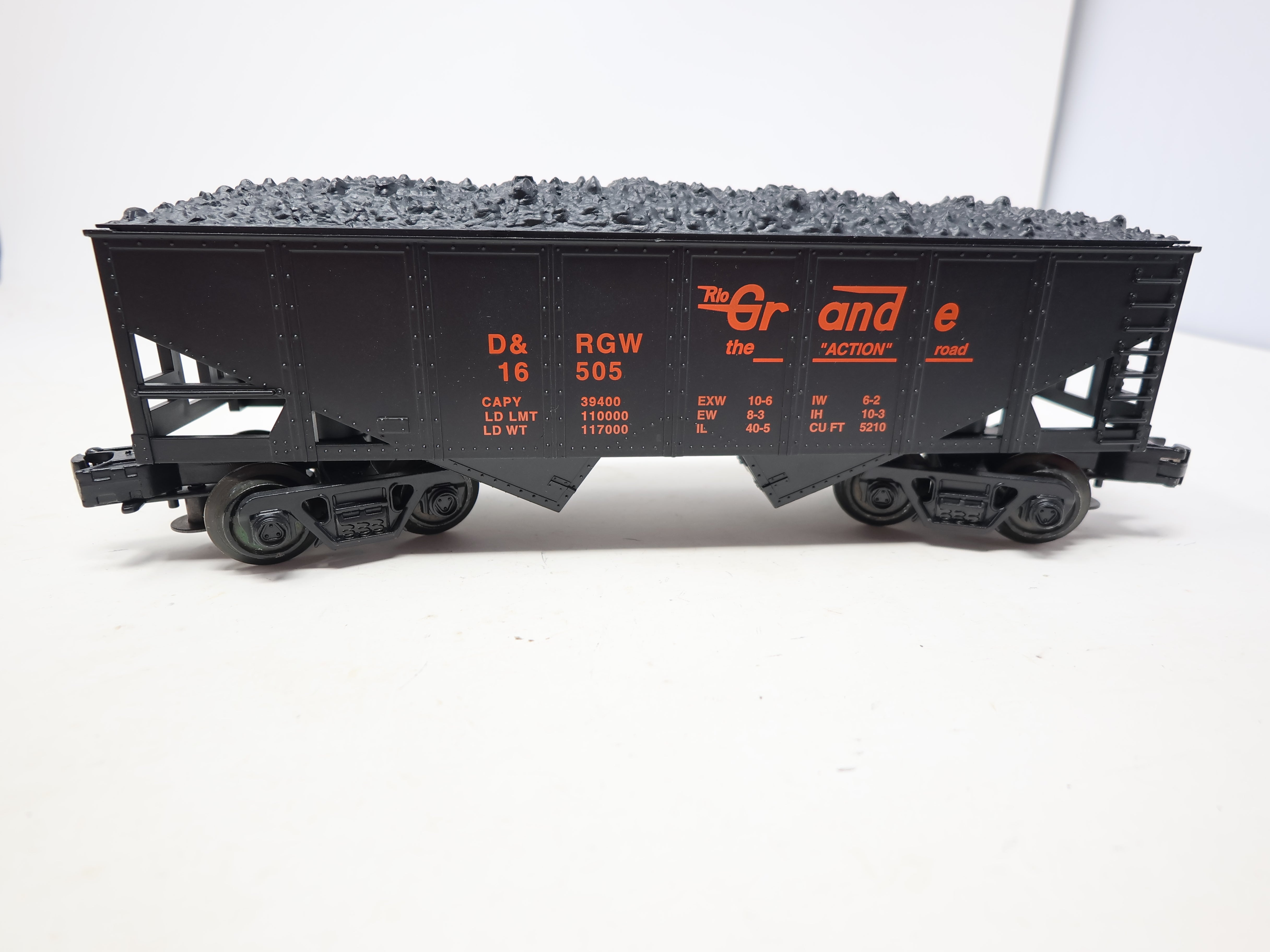 USED Industrial Rail 4002 O, Coal Hopper, Rio Grande D&RGW #16505, O27