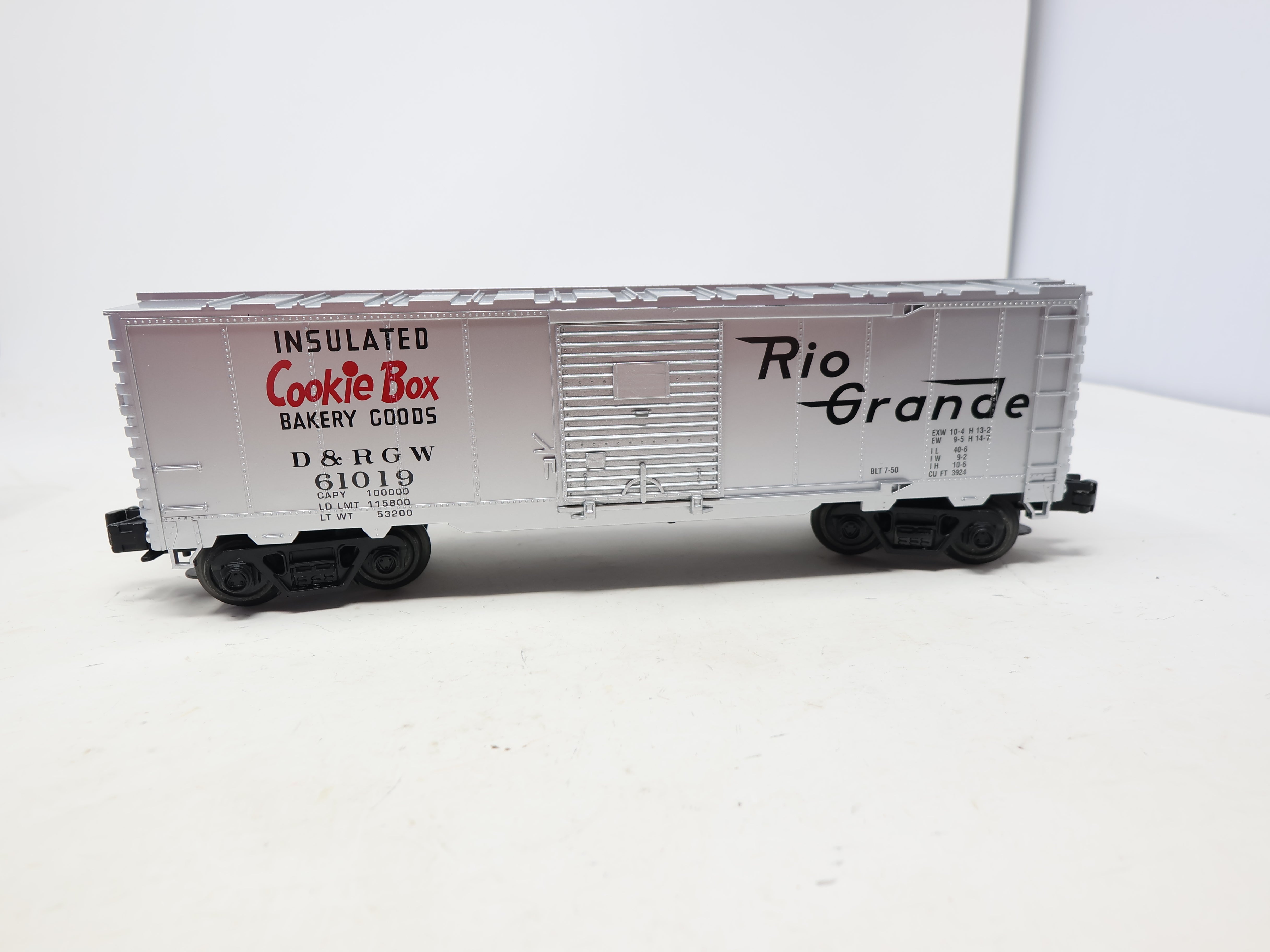 USED Industrial Rail 1006 O, Box Car, Rio Grande D&RGW #61019, Cookie Box O27