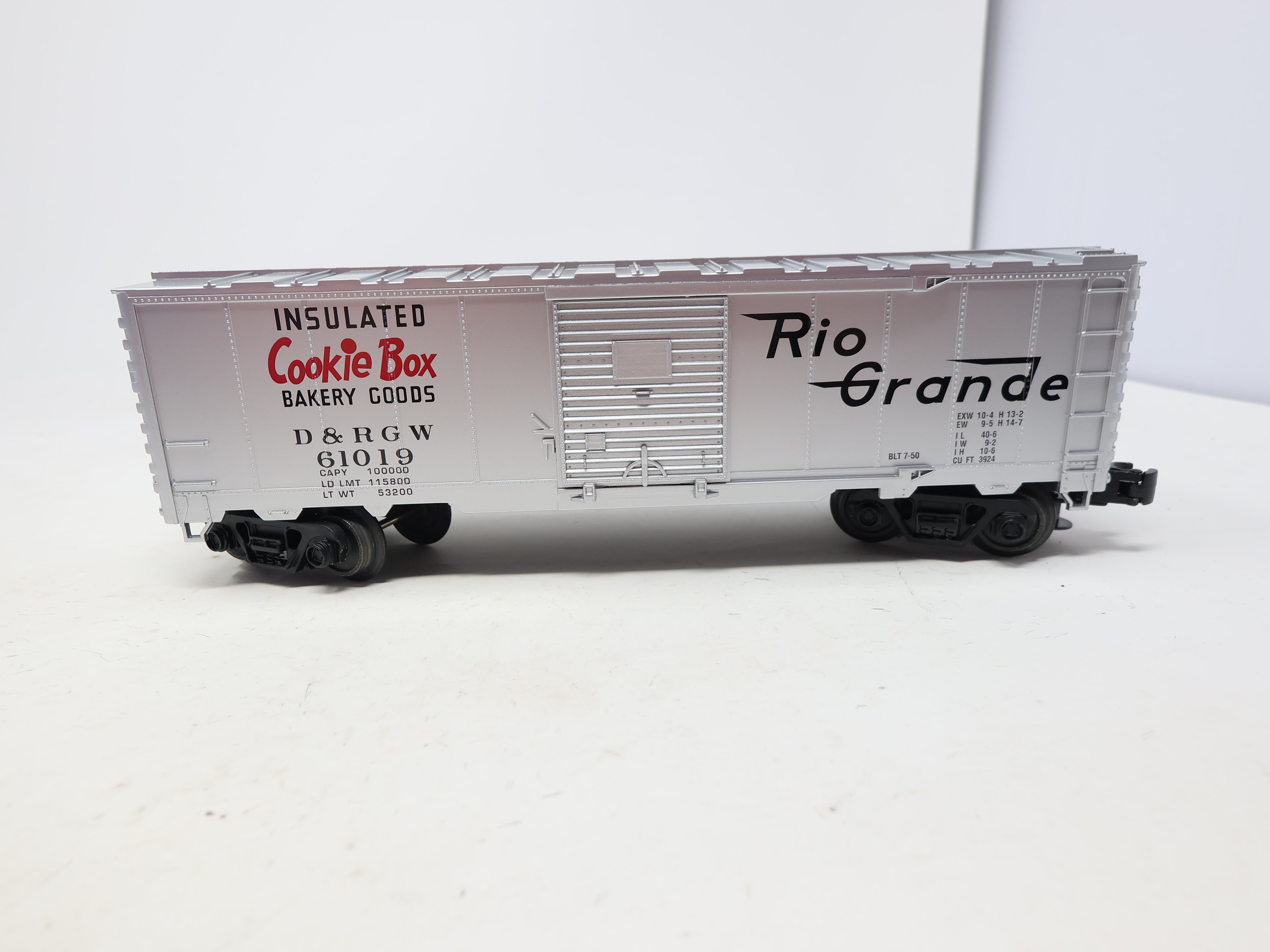 USED Industrial Rail 1006 O, Box Car, Rio Grande D&RGW #61019, Cookie Box O27