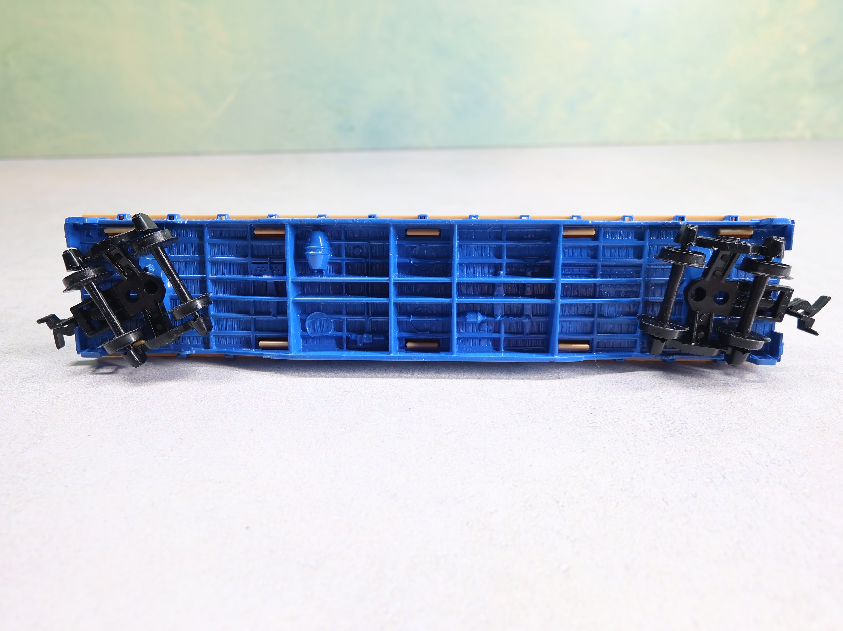 USED Tyco HO Scale 50' Flat Car Western Union w/ Coil Load